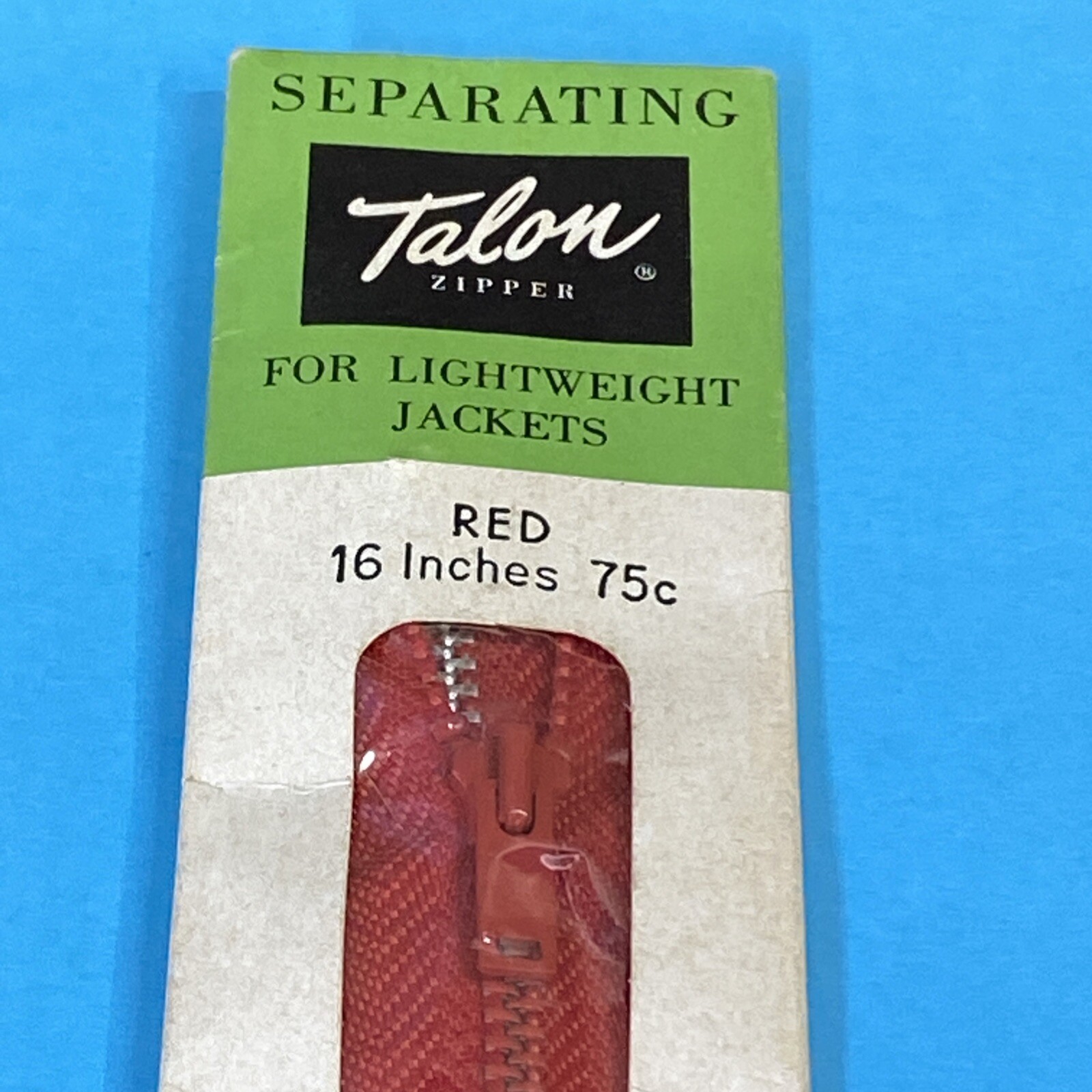 Talon Zipper Vintage RED Lightweight Jackets 16”  Seperating Style 332