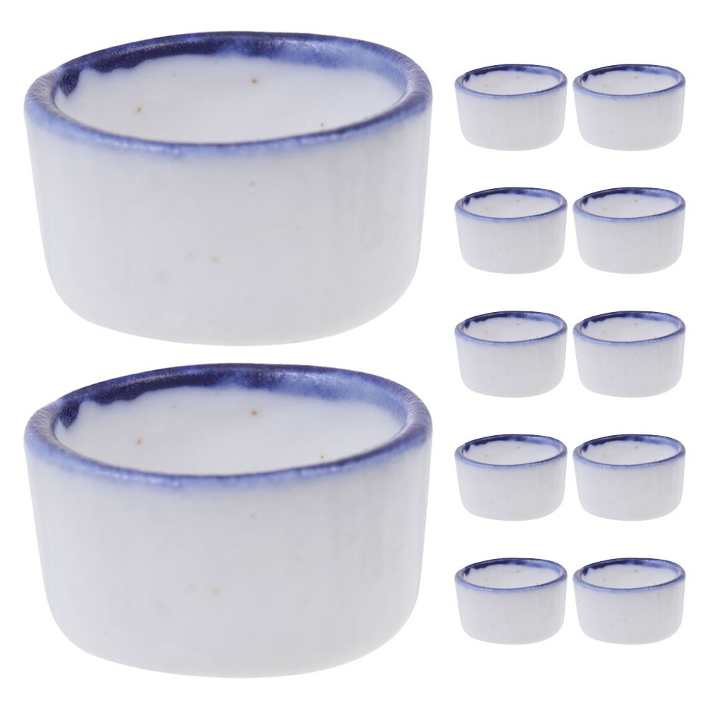  12pcs Tarantula Feeding Bowl Small Spider Micro Water Bowl Mini Ceramic Dish