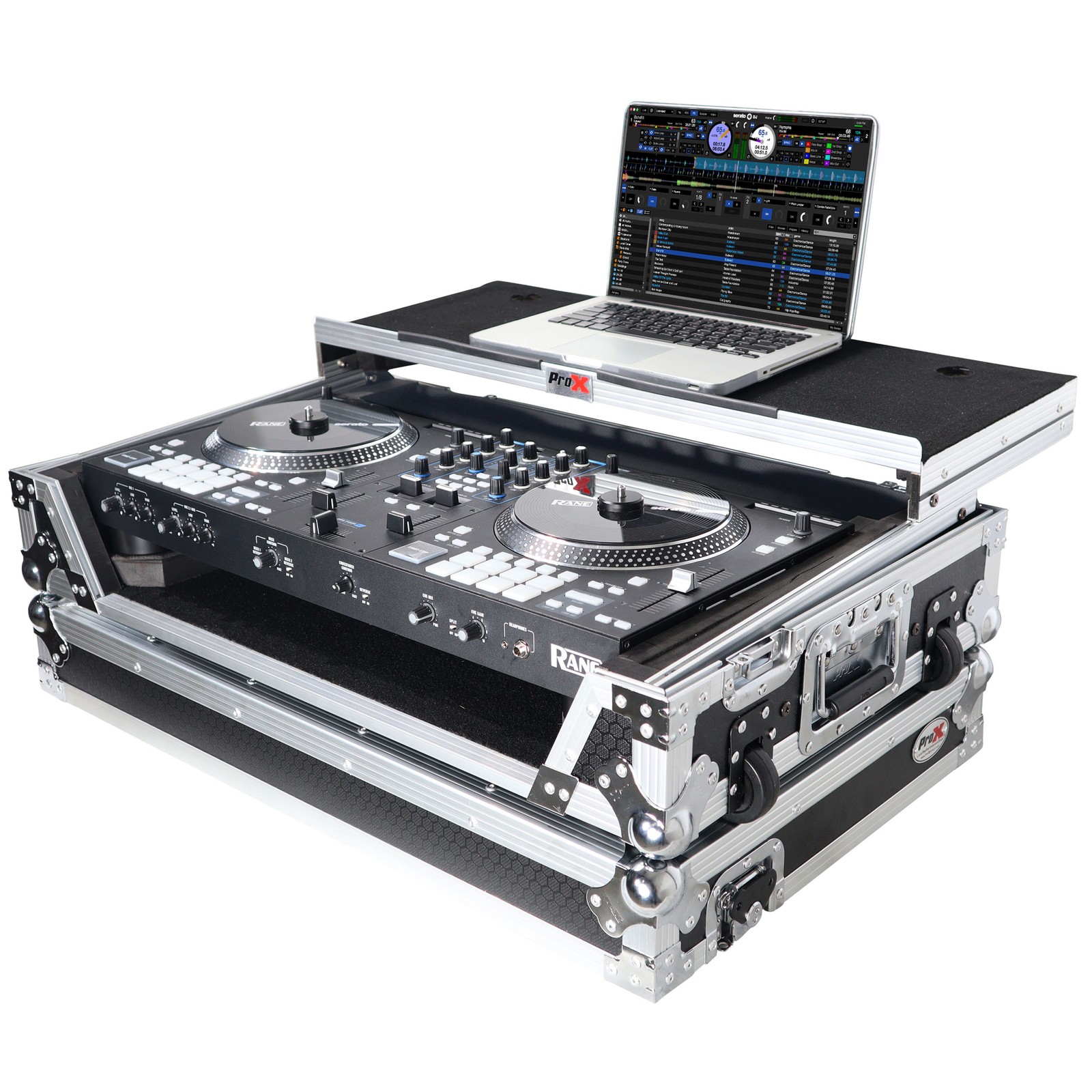 Pro X Flight Case For RANE ONE DJ Controller w/Laptop Shelf, 1U Rack, & Wheels