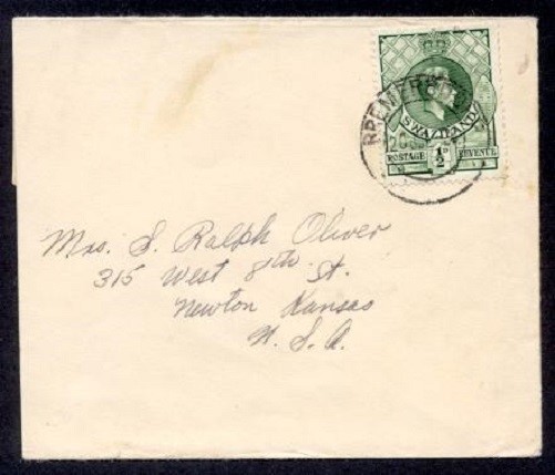 SWAZILAND ½D KGVI PRINTED MATTER TO USA