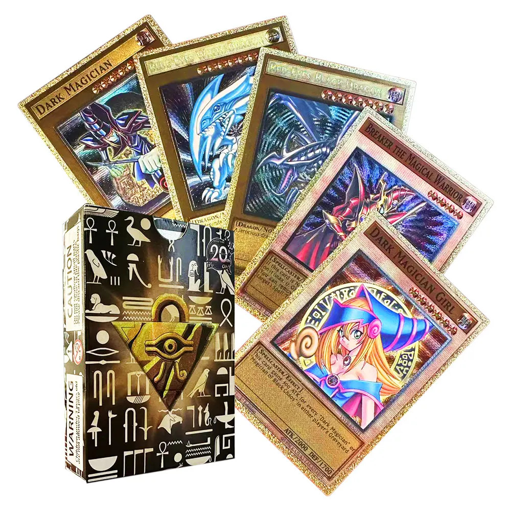 55pcs Golden Foil Plastic Yu Gi Oh Anime Card Ra Yugioh Classic Proxy Card