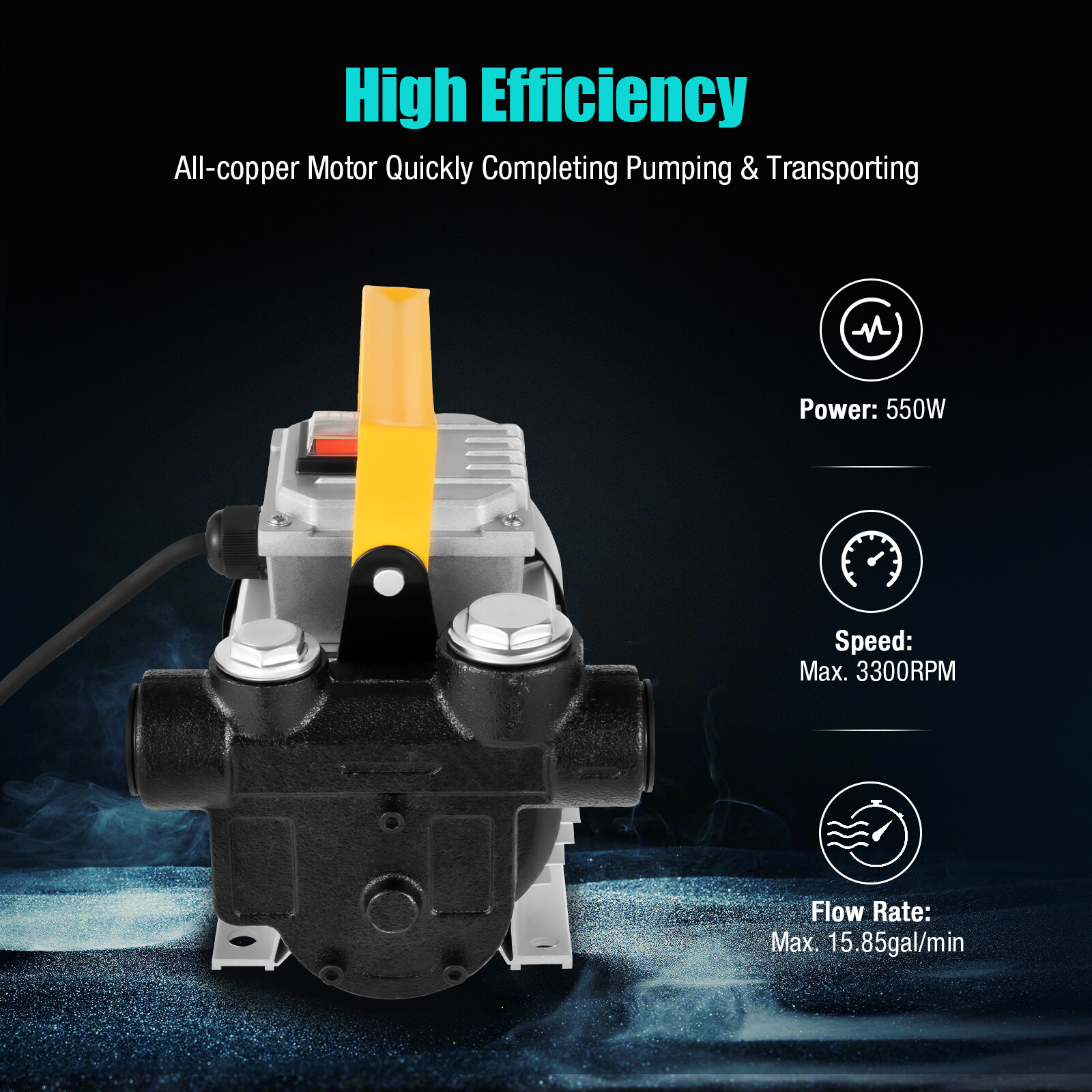 Commercial Electric Oil Transfer Pump For Fuel Self-priming 60L/Min 16GPM 110V