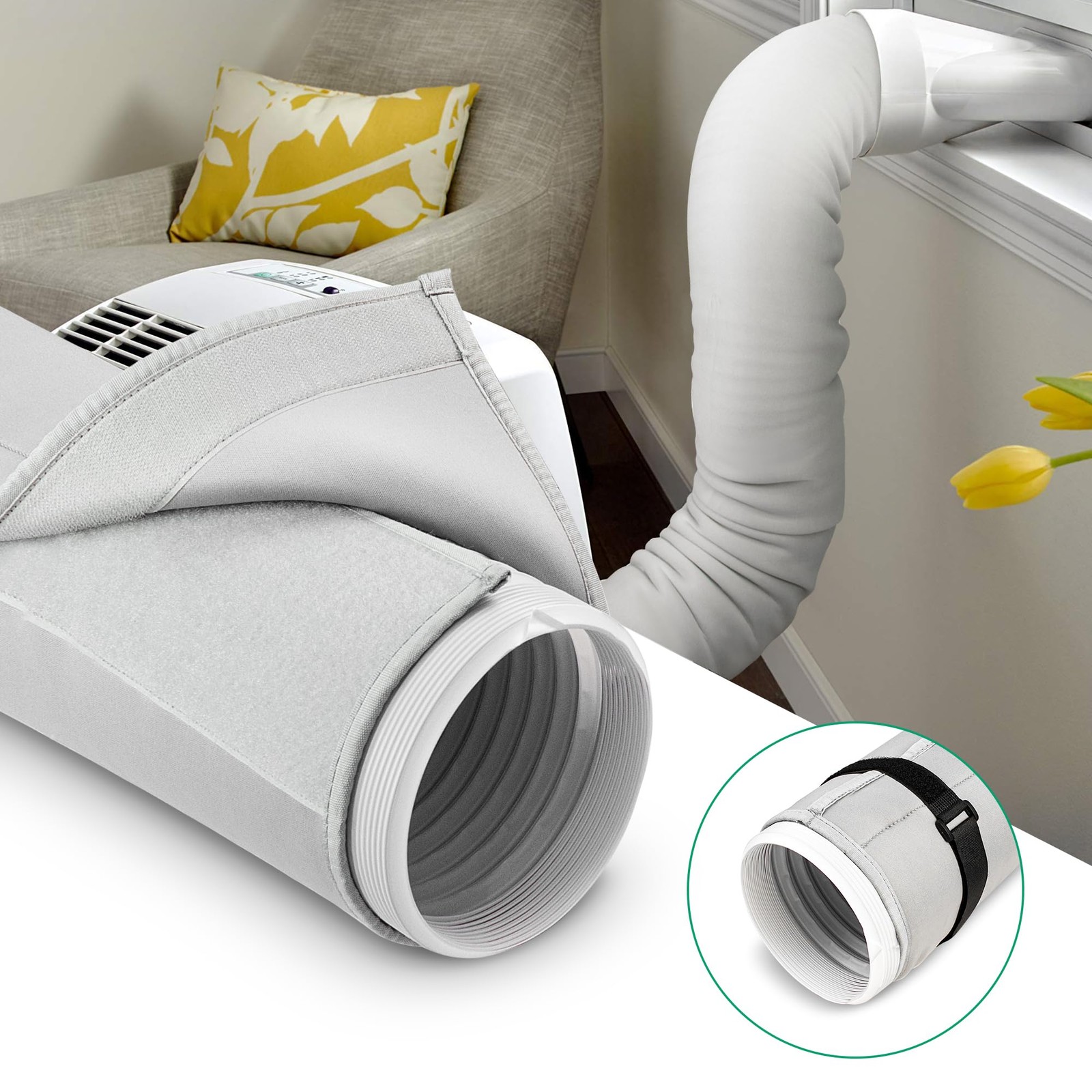 Air Conditioner Hose Cover Wrap, Heat Insulated AC Hose Cover, Easy Installation