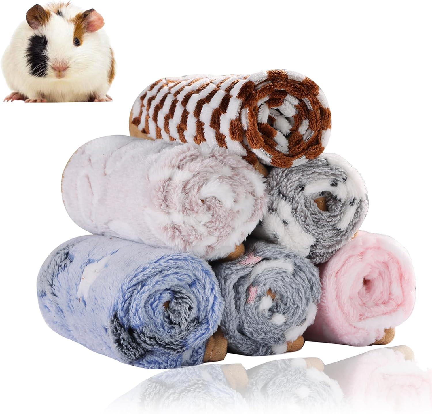 Guinea Pig Fleece Blankets 6 Pieces Waterproof & Washable Small Animal Cage Line