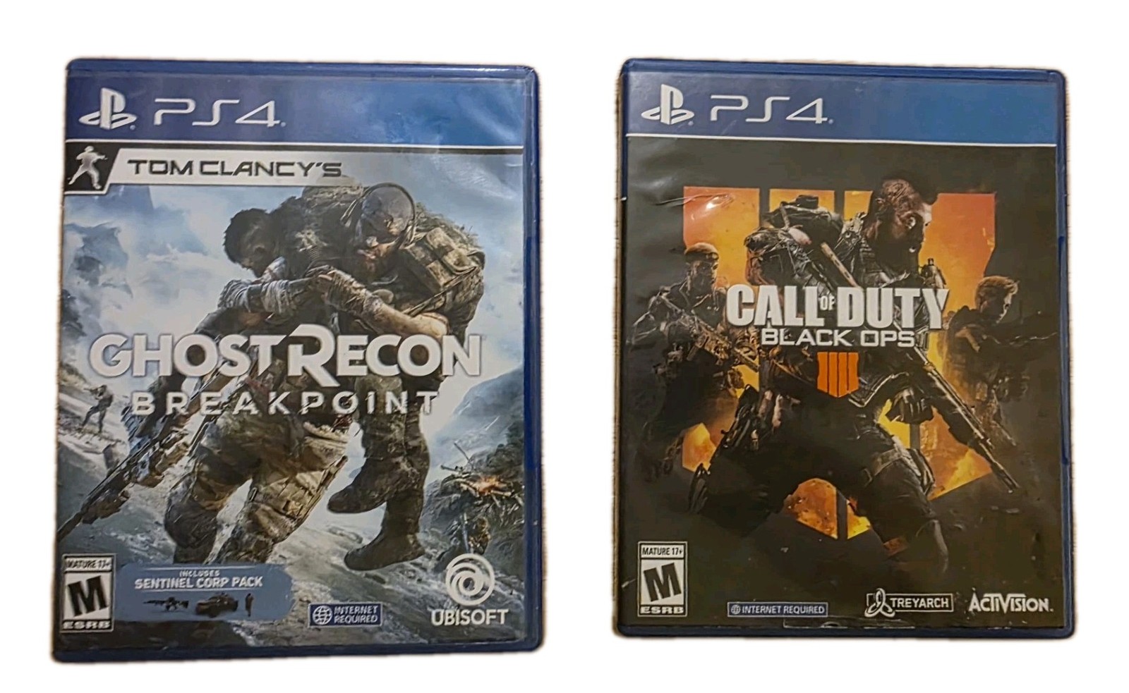 PS4 LOT  Of 2 Ghost Recon BreakPoint/Call Of Duty Black OPS Tested