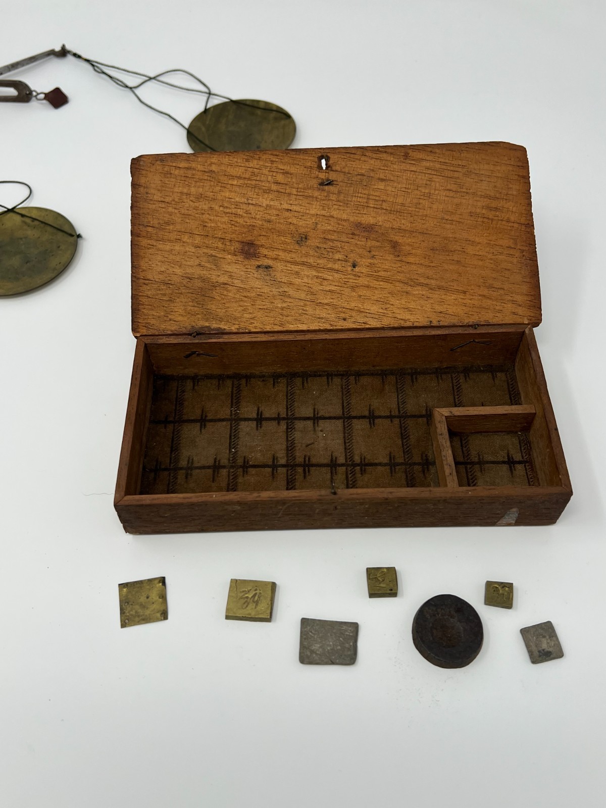 Vintage Portable Apothecary Brass Balance Scale – Original Fitted Wood Box