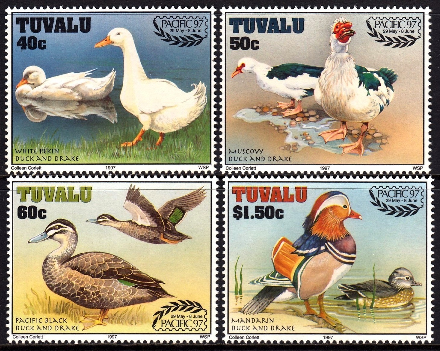 Tuvalu 1997 SG782-785 Pacific'97 ducks set MNH