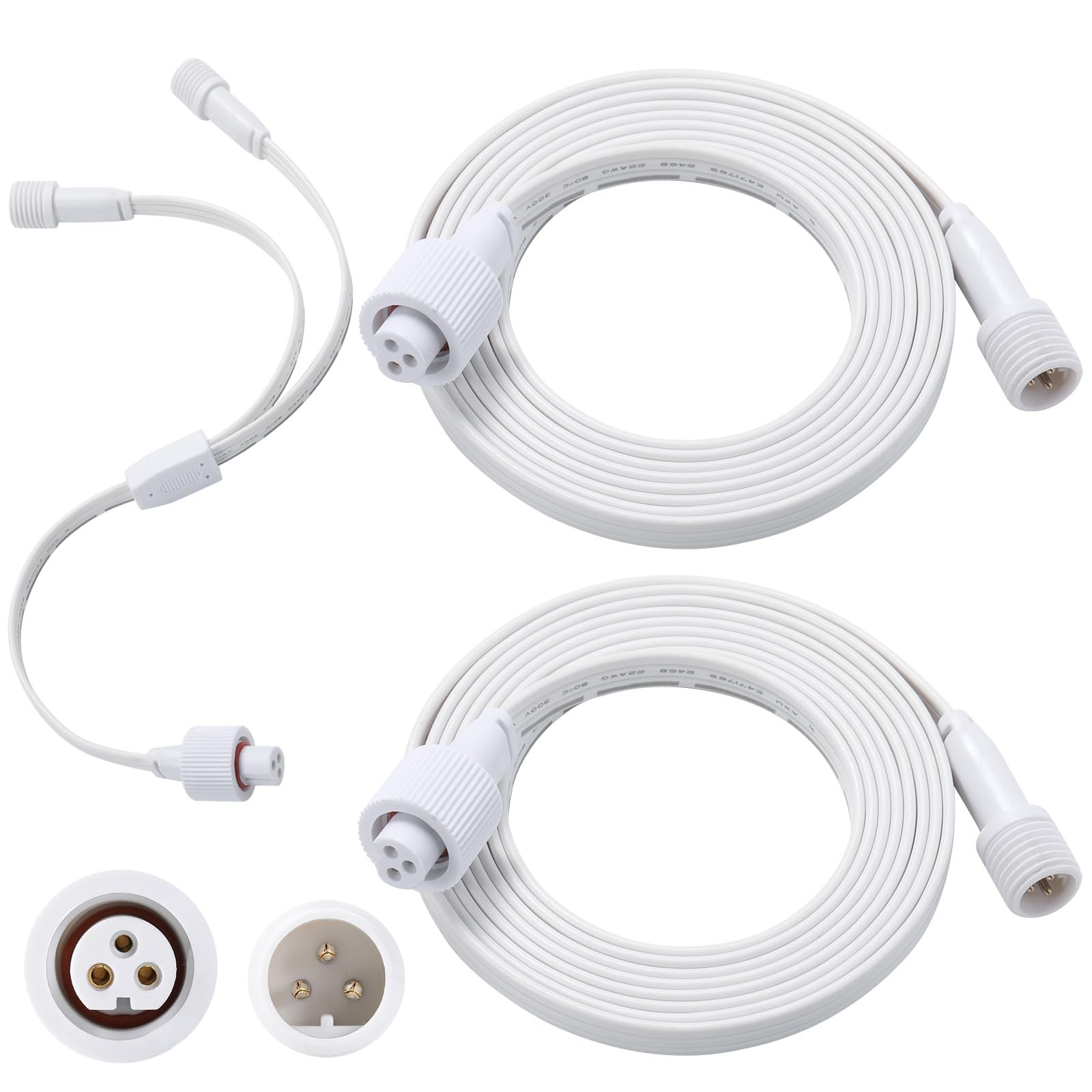 6.2Ft 2Pack Extension Cable for Go-vee Permanent Outdoor Lights Pro, Y-Shaped...