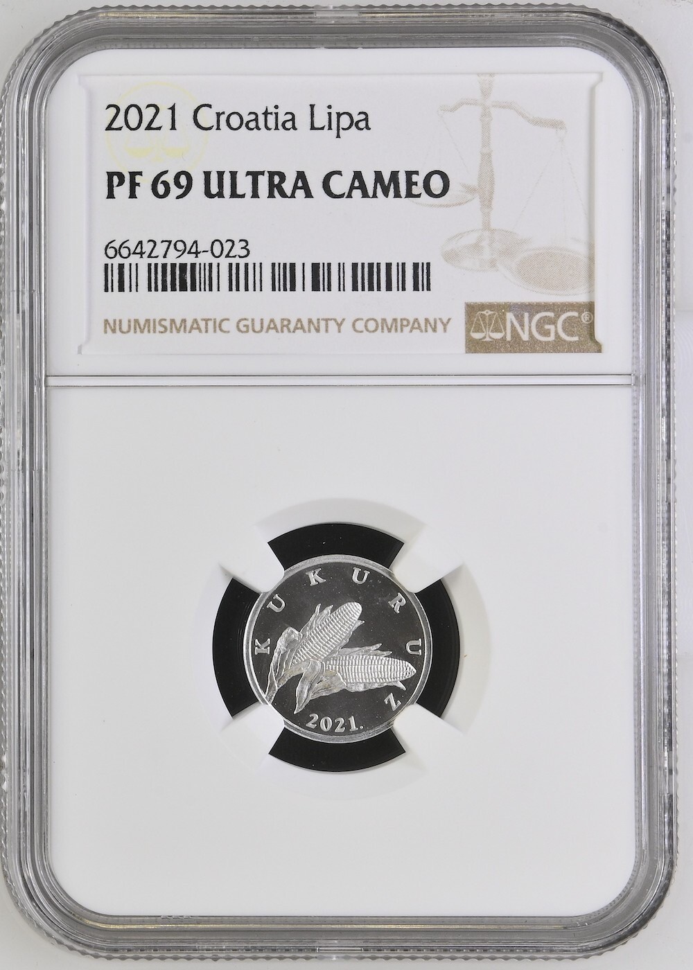 CROATIA coin 1 Lipa 2021 NGC PF 70 Ultra Cameo