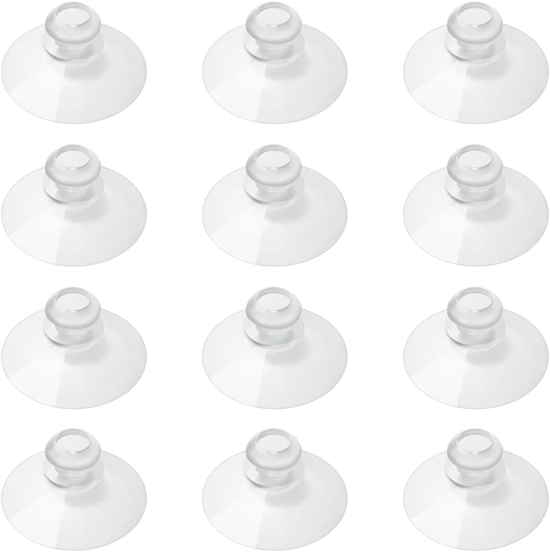 12 Pieces 1.2 Inch Small Clear Suction Cups for Glass, without Hooks without Hol