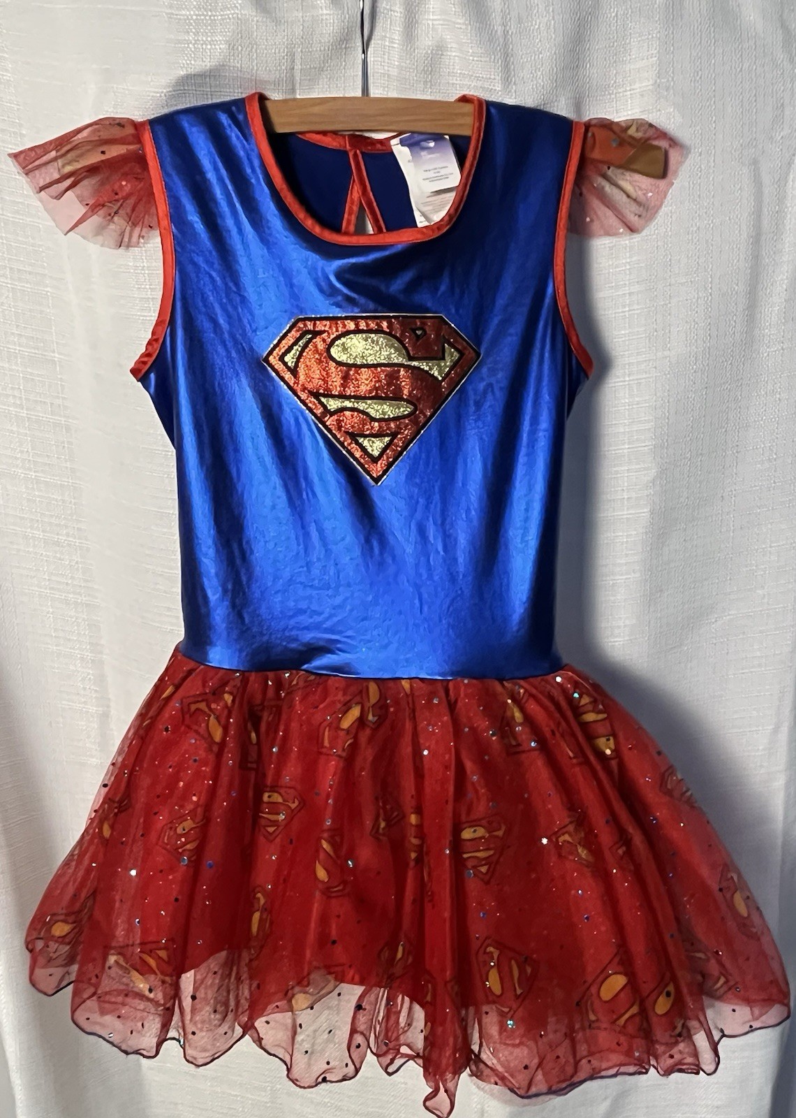DC Comics Super Girl Tutu Dress Halloween Cosplay Dress Up for Kids Size Medium