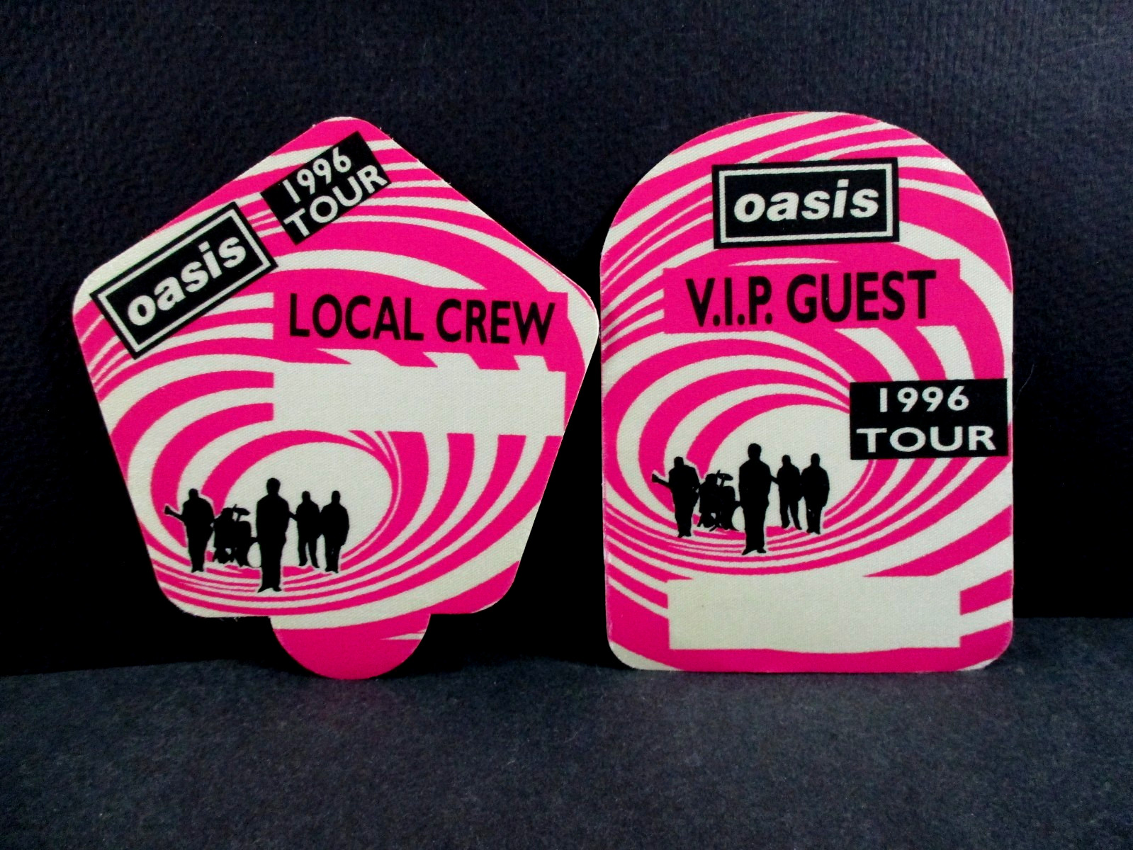 Oasis, Two Unused V.I.P. Guest and Local Crew Passes, l996 World Tour