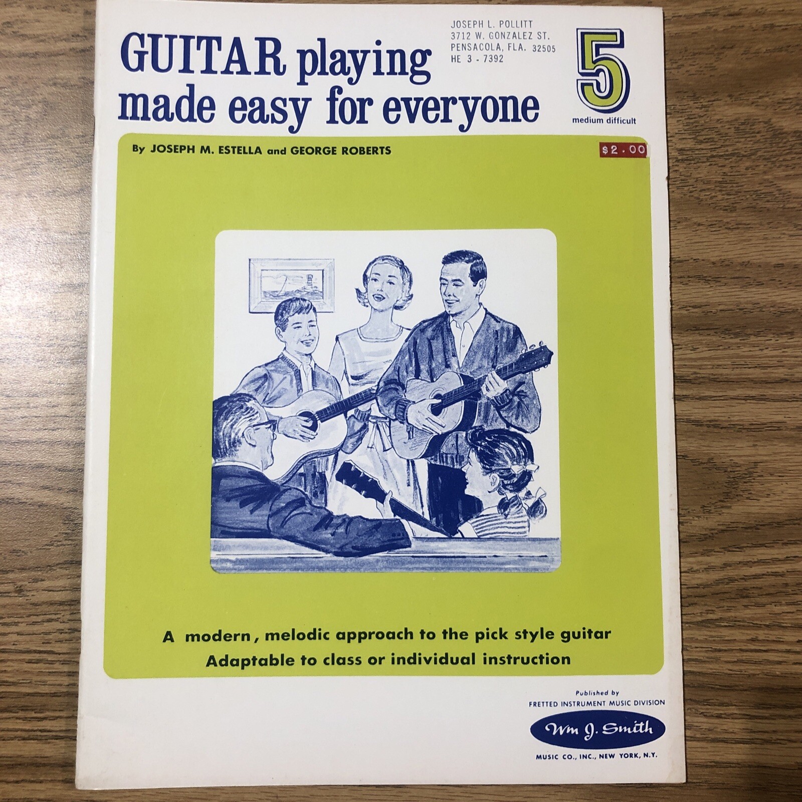 Guitar Playing Made Easy For Everyone Book 5 Songbook Estella Roberts 1960 NOS