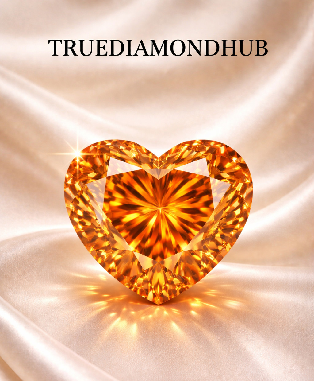 3 Ct Lab Grown Orange Diamond Heart Cut D Grade VVS1 Certified Loose Gem 💎