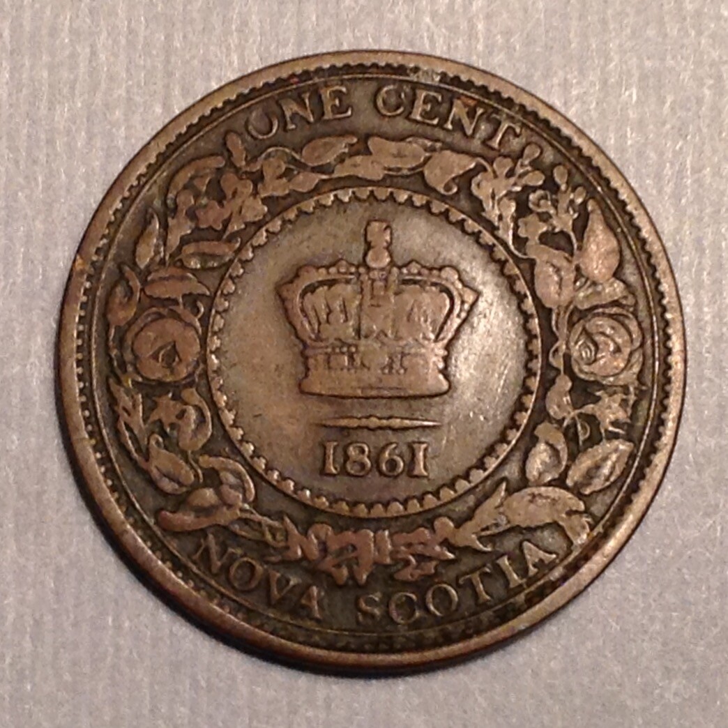 1861 Canada Nova Scotia One Cent - Large Bud - FREE US SHIPPING cd -