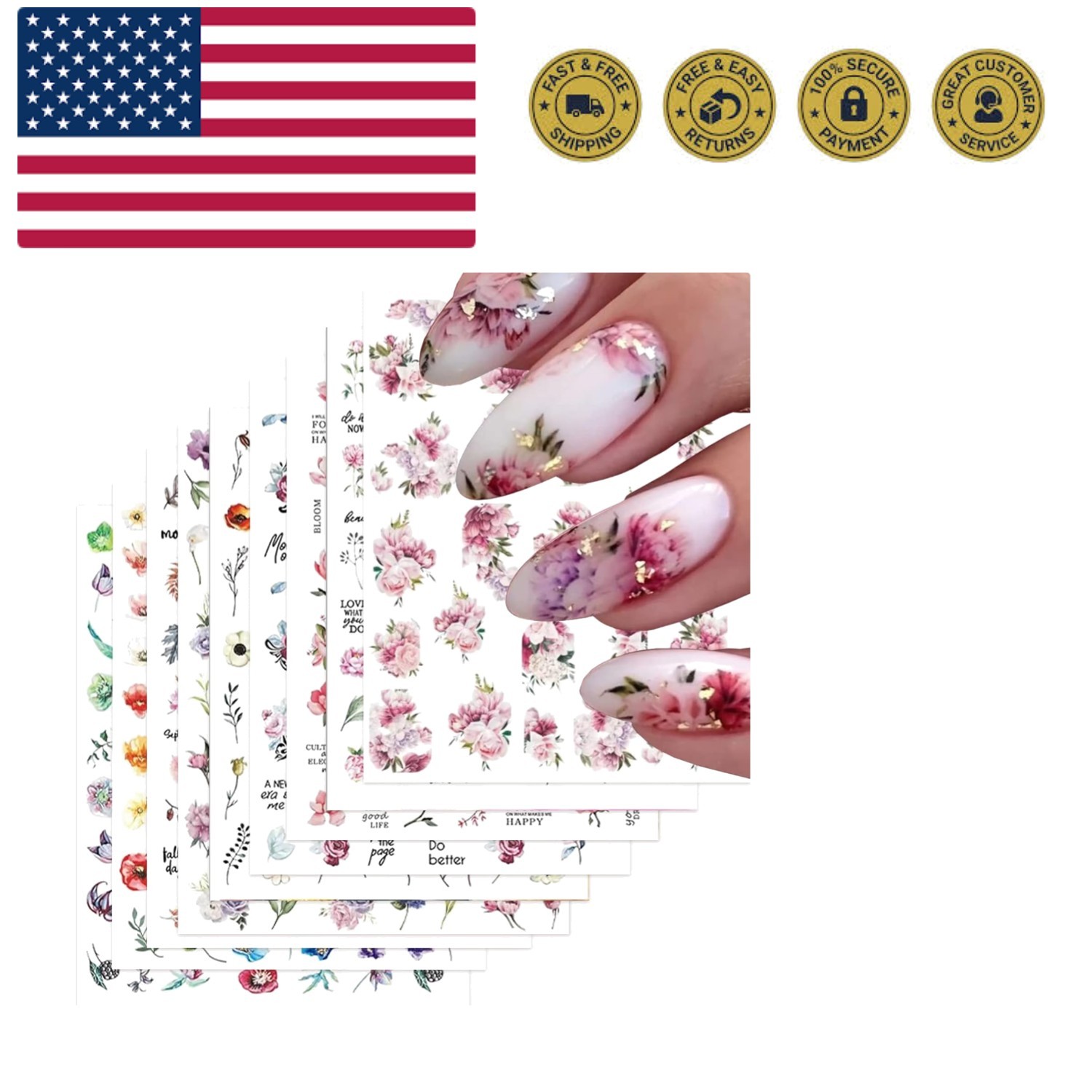 Nail Art Stickers Decals 3 Nail Stickers 03