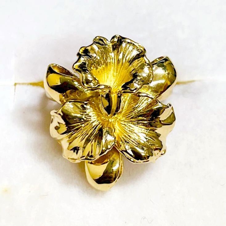 ☆K18 flower design ring size 8☆