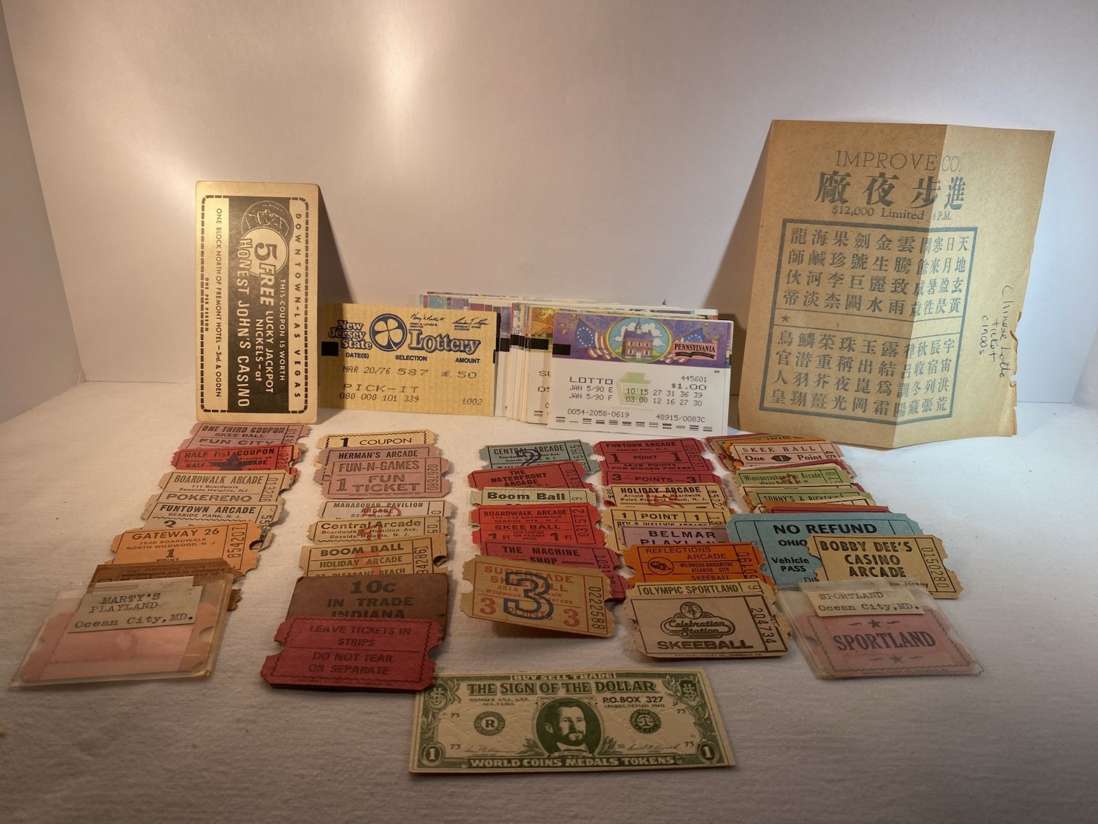 Group of Florida Lottery & Gaming Tickets From U S States Chinese Lottery Ticket
