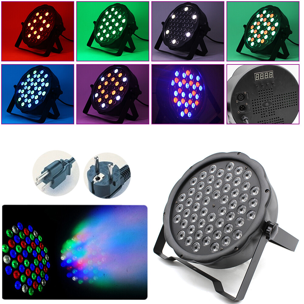 3 in 1 DJ Disco Slim Par Light 54 LED RGBW DMX Stage Lamp Bar Party Club Show