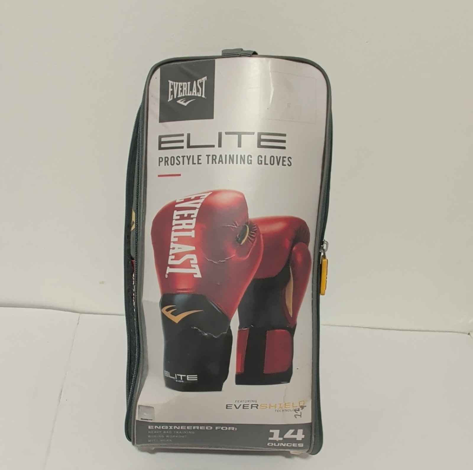 Everlast Elite Pro Style Bag Gloves 14 oz Size 14 oz Weight Red Black Yellow