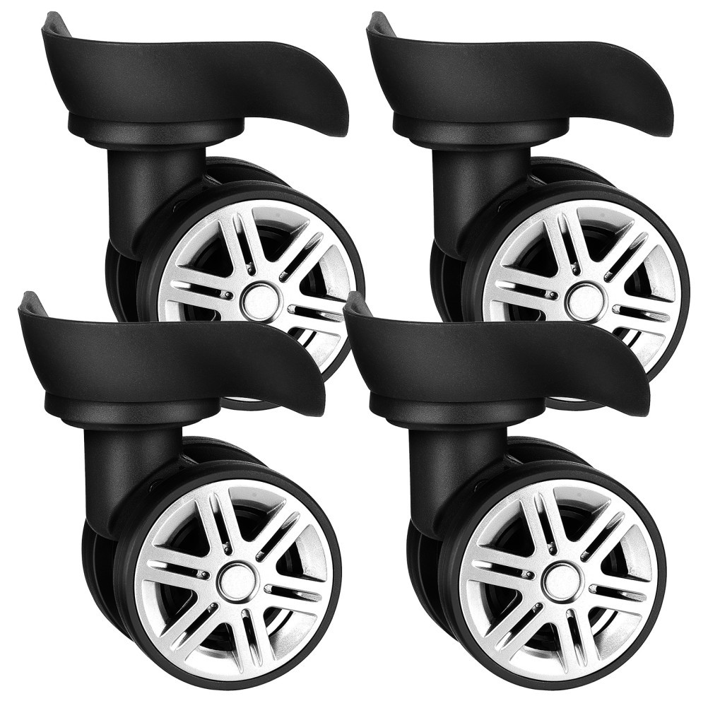 4 Pcs Luggage Wheels Replacement Dual Wheel ABS Material Suitcase Casters