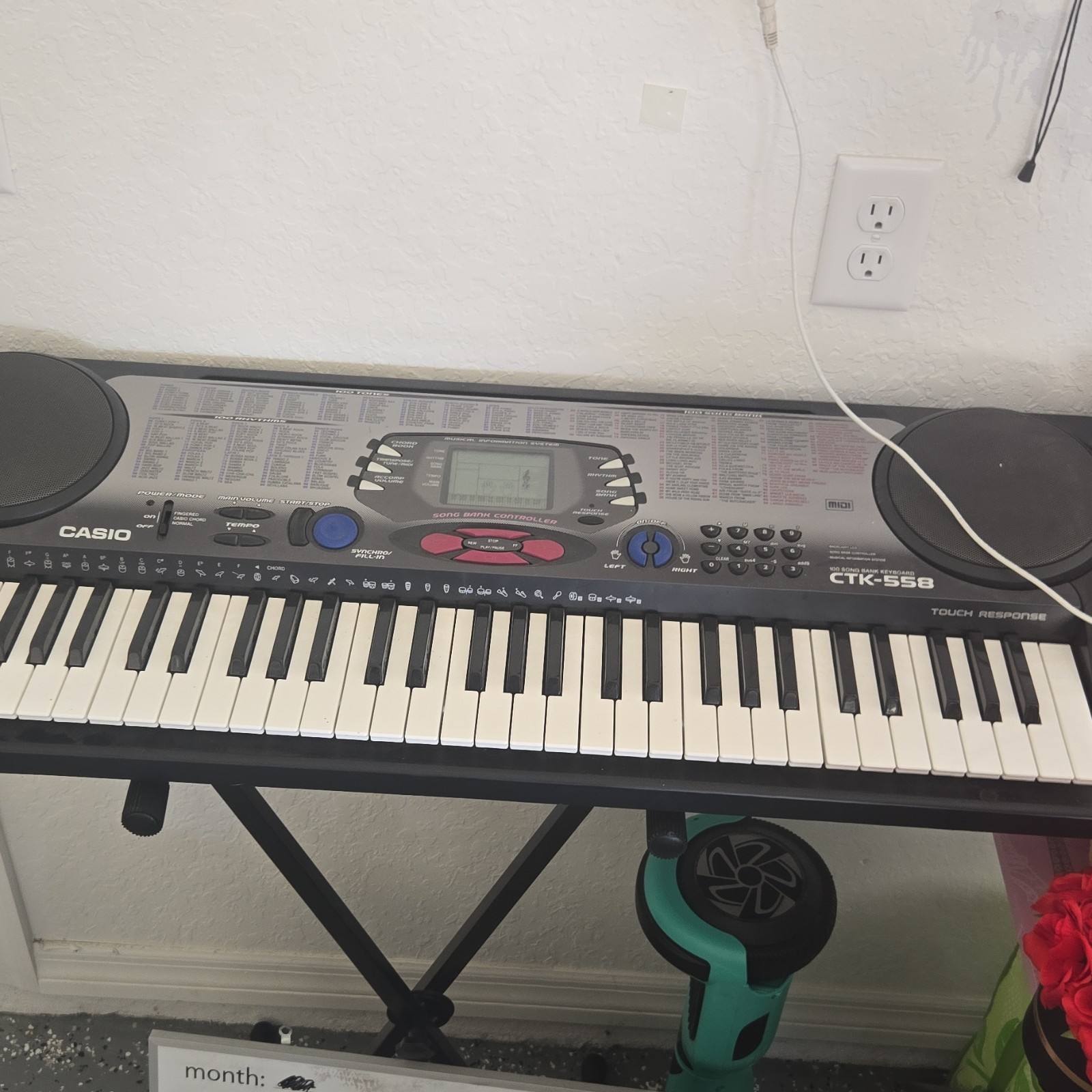 Casio CTK-558 61-Key Electronic Keyboard Touch Response Stand Included