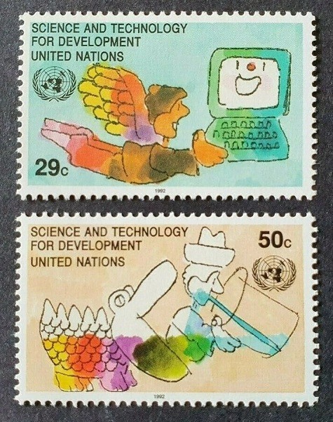 Computer, Science Technology, UN United Nations New York 1992 MNH 2v