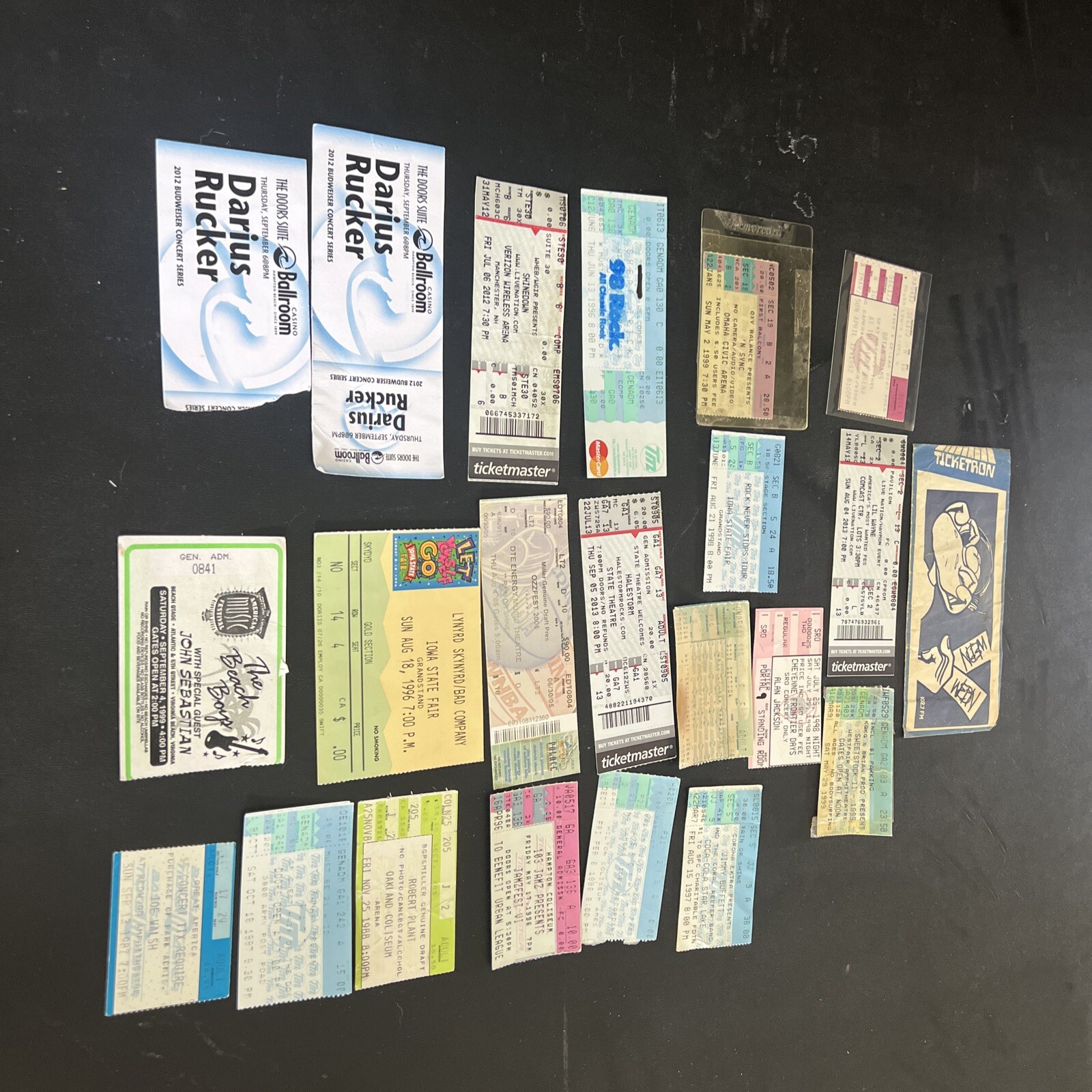 Assorted vintage And Non  concert tickets Mostly Vintage. 21 Tickets
