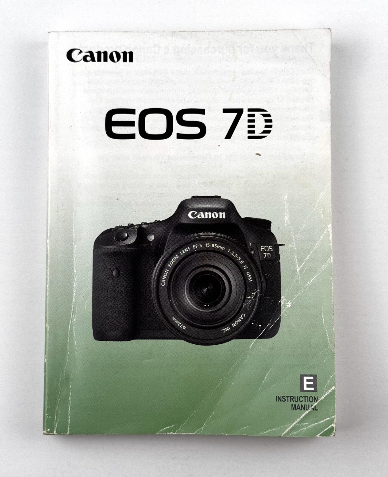 Canon EOS 7D Camera INSTRUCTION MANUAL USERS GUIDE BOOK / MANUAL