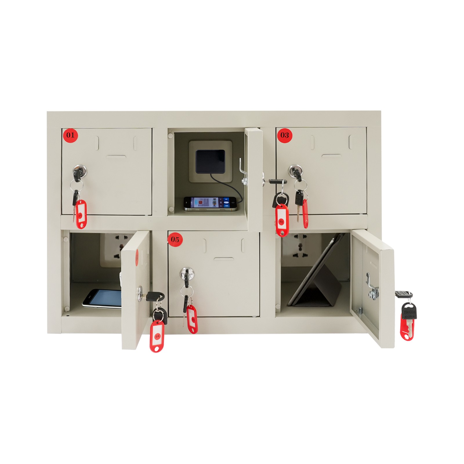 6-door Mobile Phone Storage Cabinet  Cell Phone Locker With Charging Station