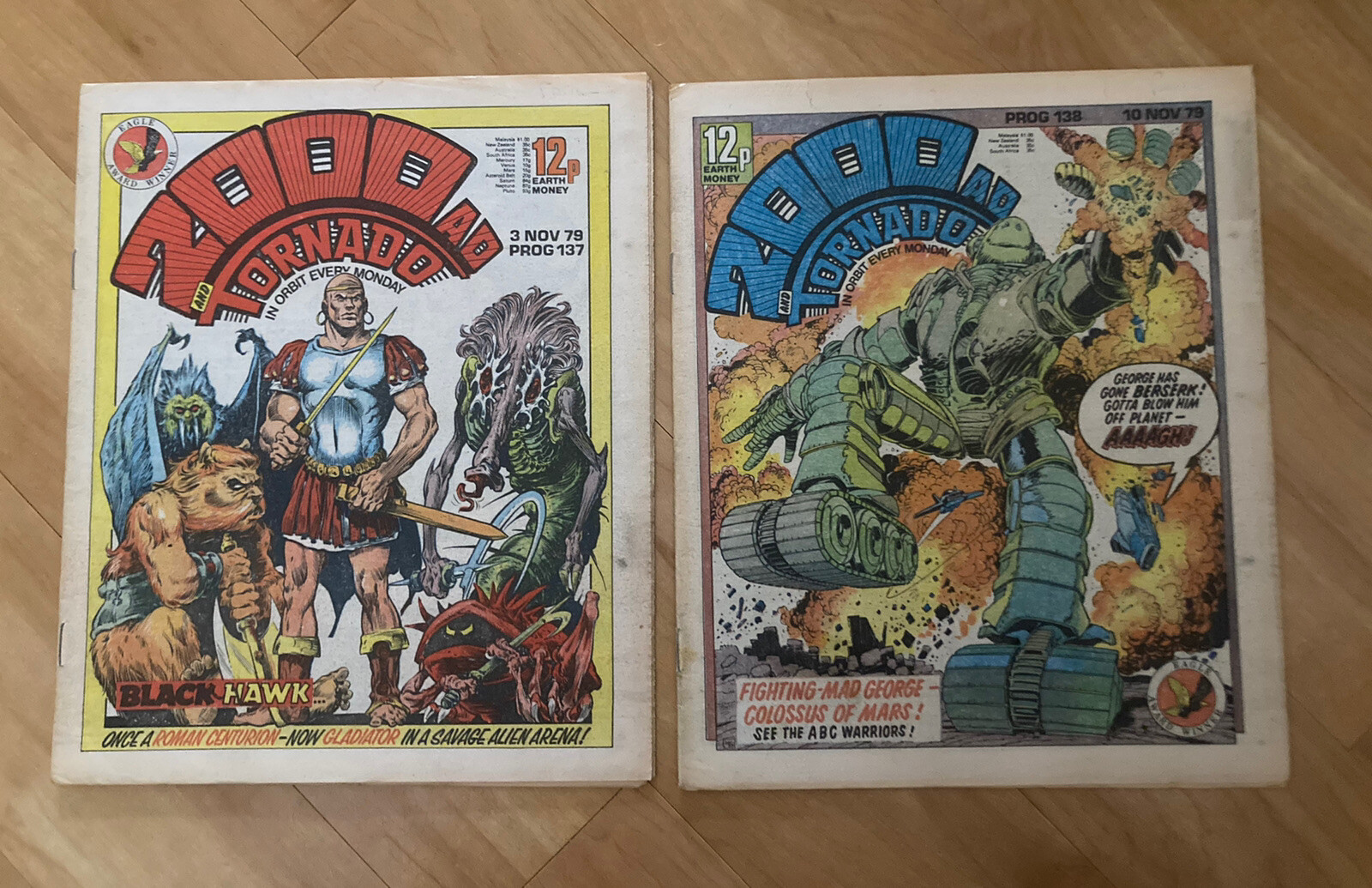 2000AD Comic  137 - 138 Judge Dredd ABC Warriors Blackhawk Vintage 1979