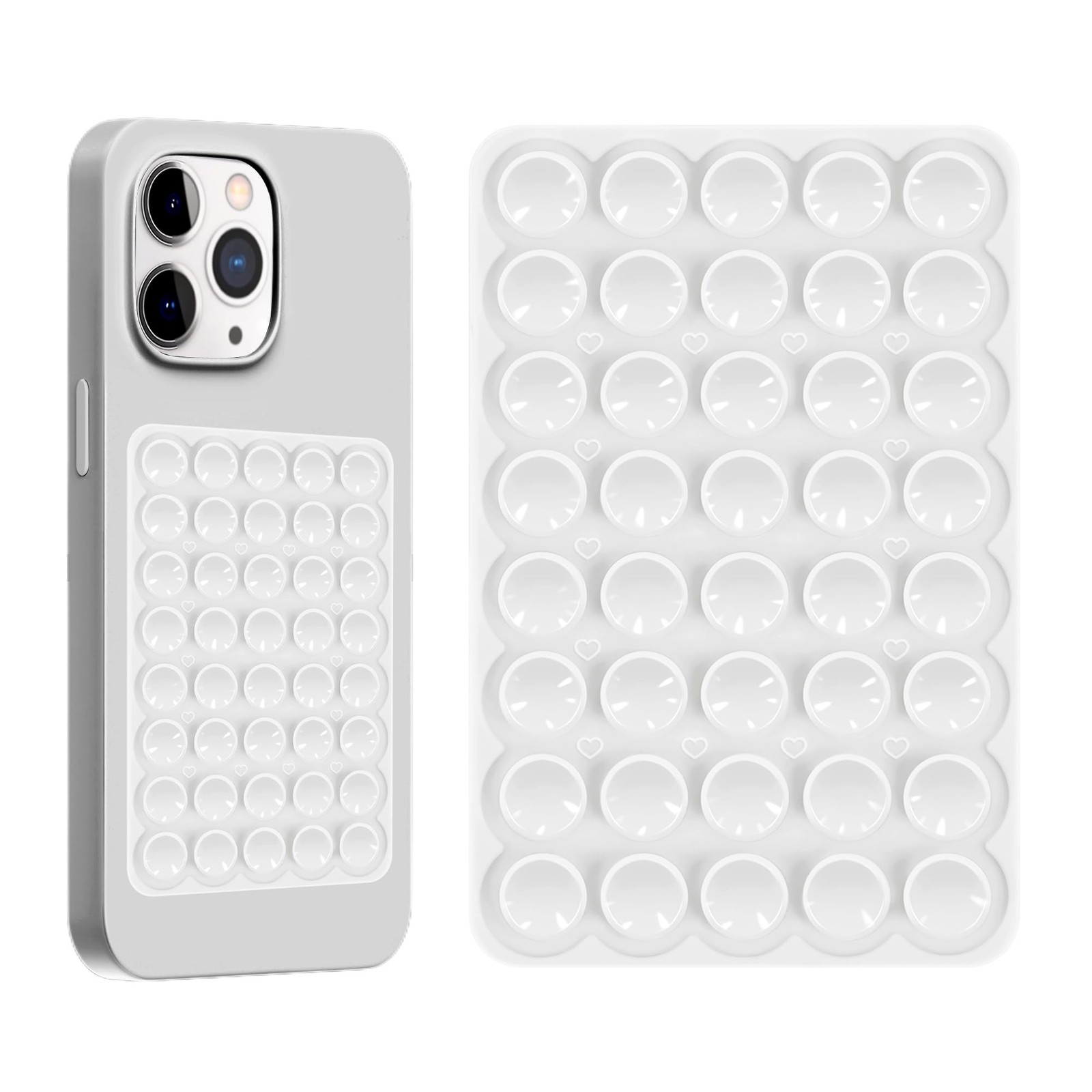 Silicone Sticky Phone Grip, Adhesive Suction Cup Case Mount, 1pcs-white 