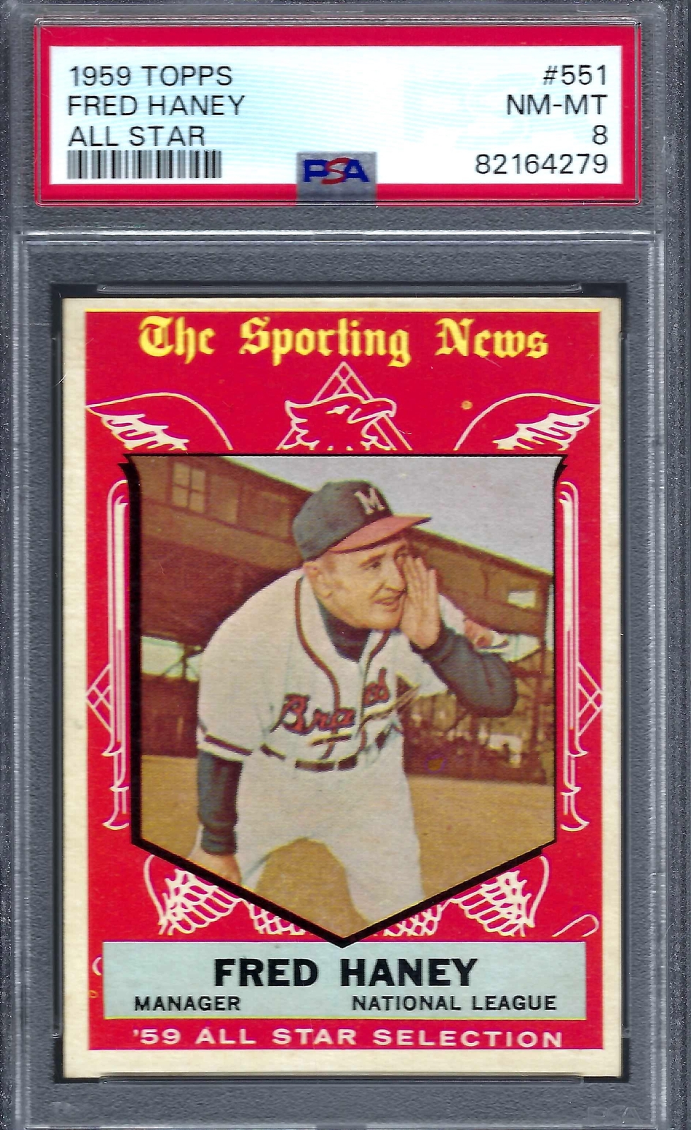 1959 Topps #551 PSA 8 Fred Haney All Star Braves 551