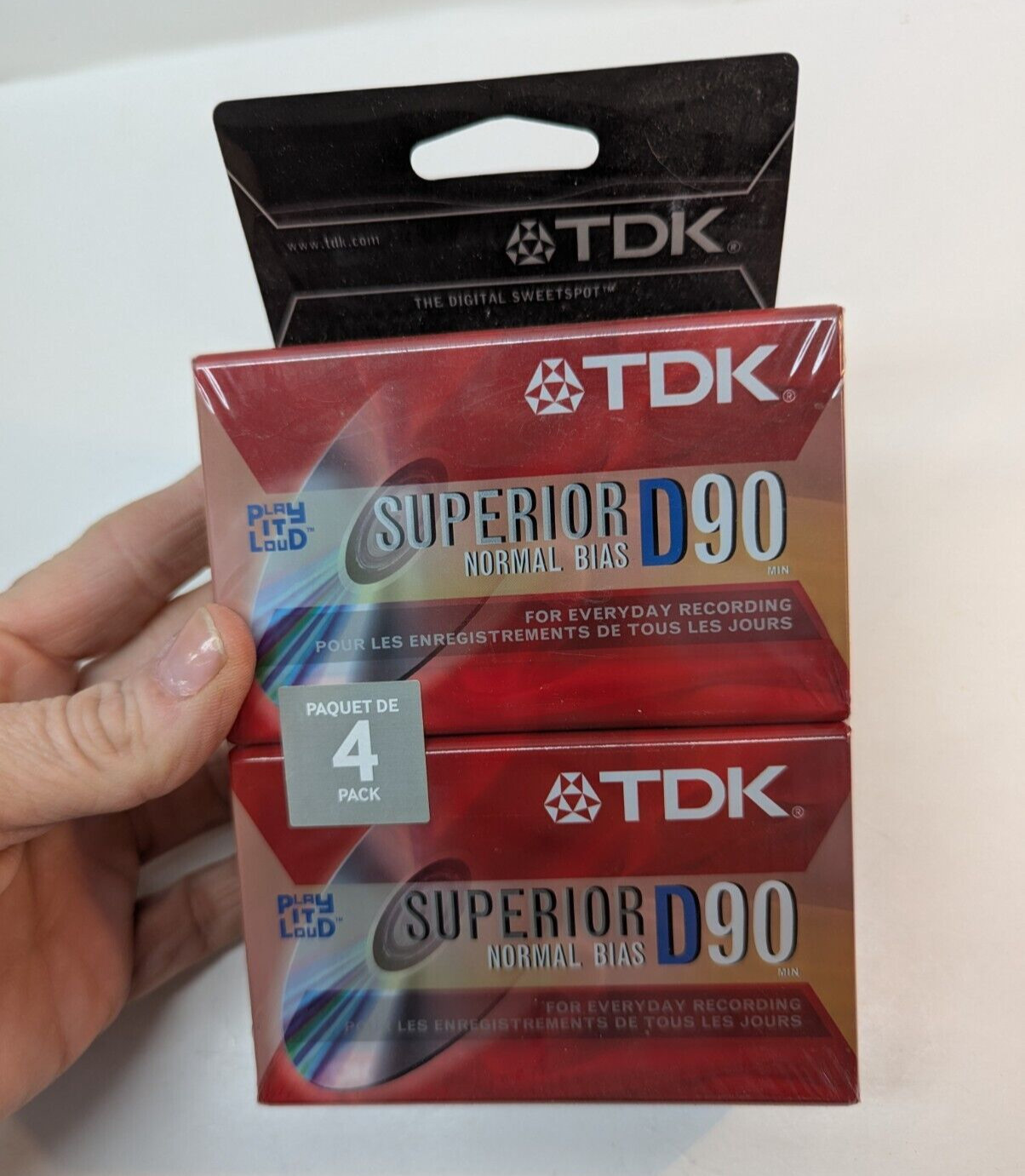 TDK 4-Pack D90 Superior Normal Bias 90 Minute Blank Audio Cassette Tapes Sealed