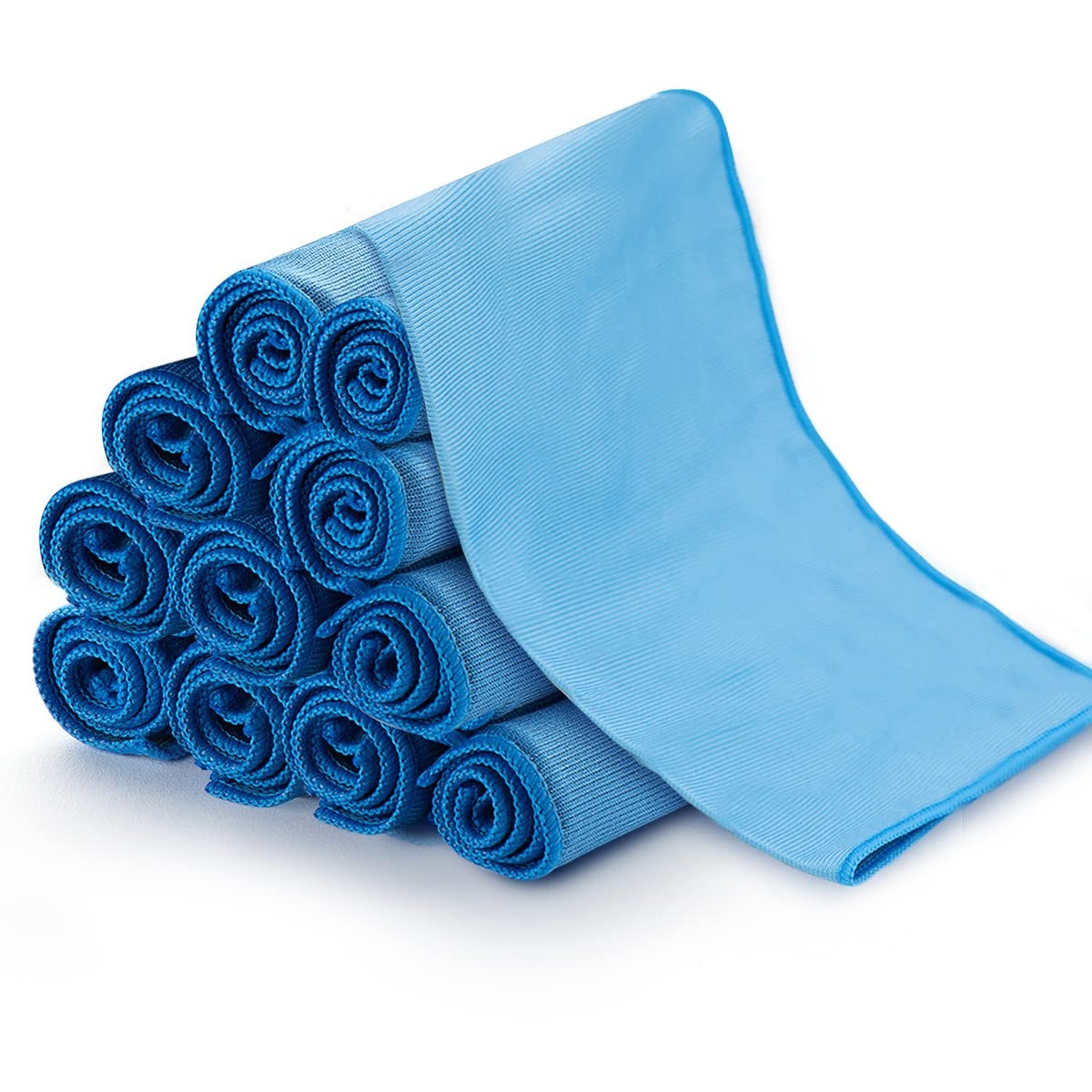 12 Pcs Microfiber Glass and Window Cleaning Cloths,12" x 12" Lint Free Streak...