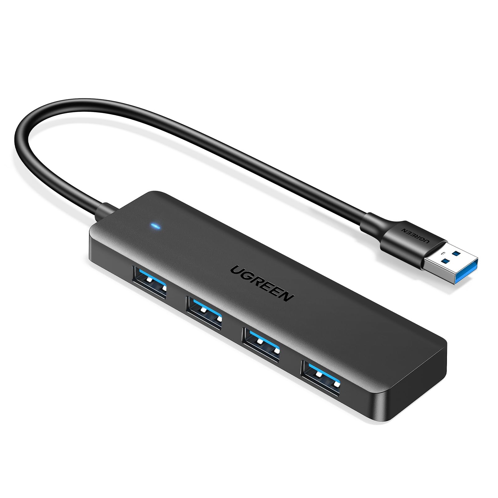 UGREEN USB 3.0 Hub, 4 Ports A Splitter Ultra-Slim ['0.5 feet'], Black 