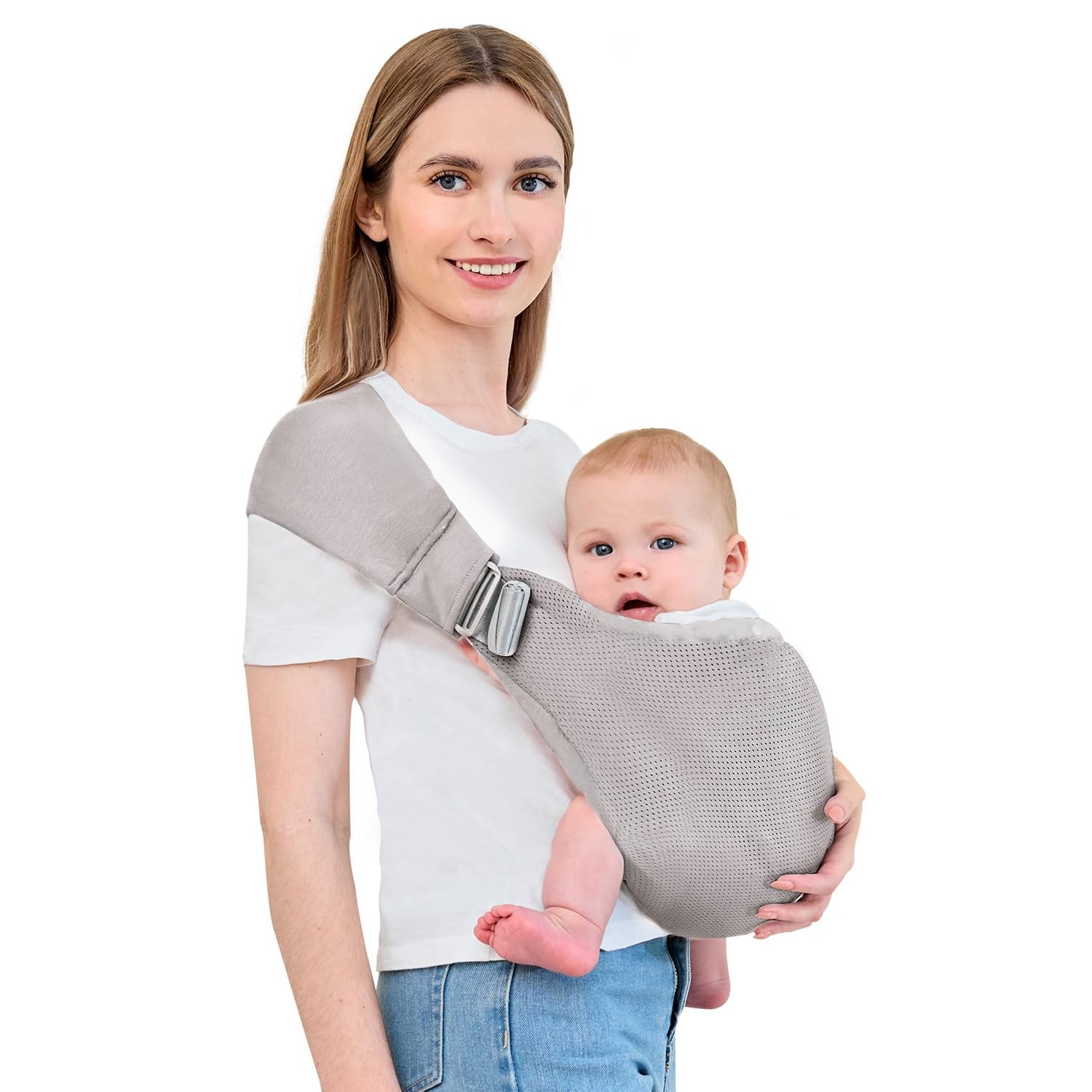 Baby Carrier - Ergonomic, Cozy and Lightweight for 0-36 light grey 