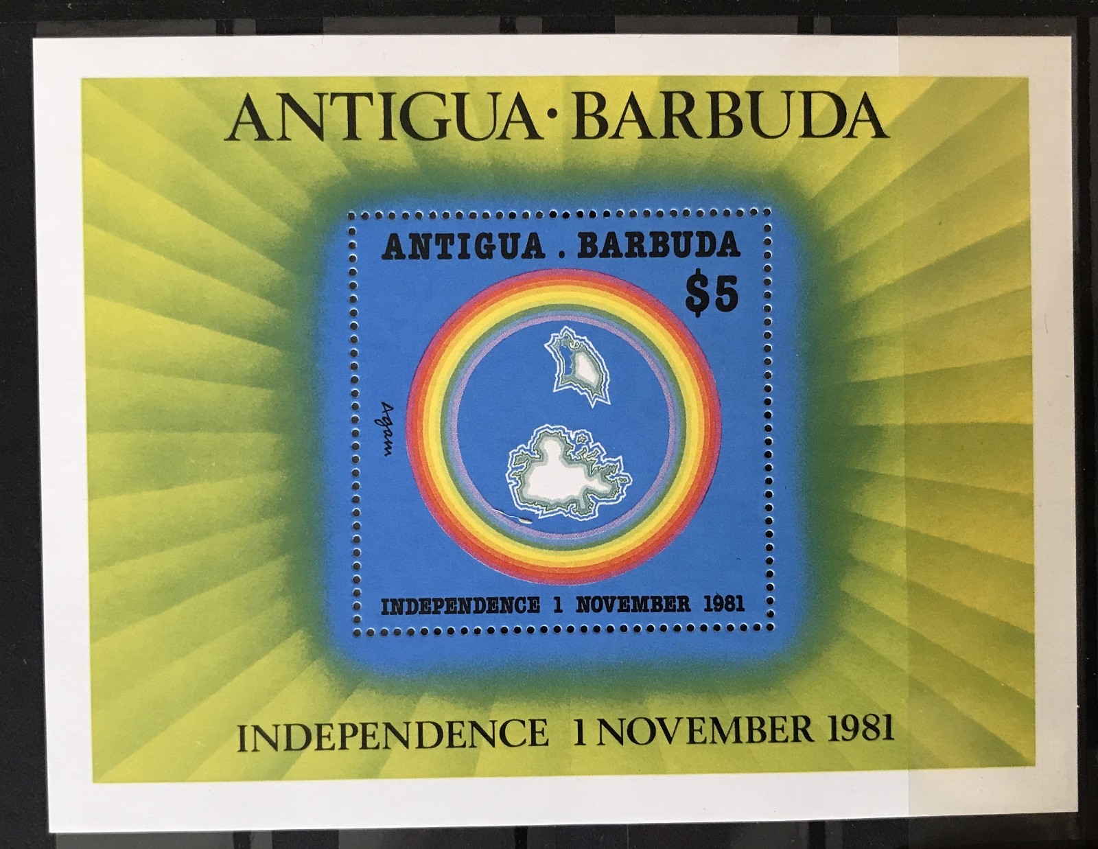 ANTIGUA & BARBUDA - 1981 $5 INDEPENDENCE NHM MIN SHEET SG MS722 cv £4.50