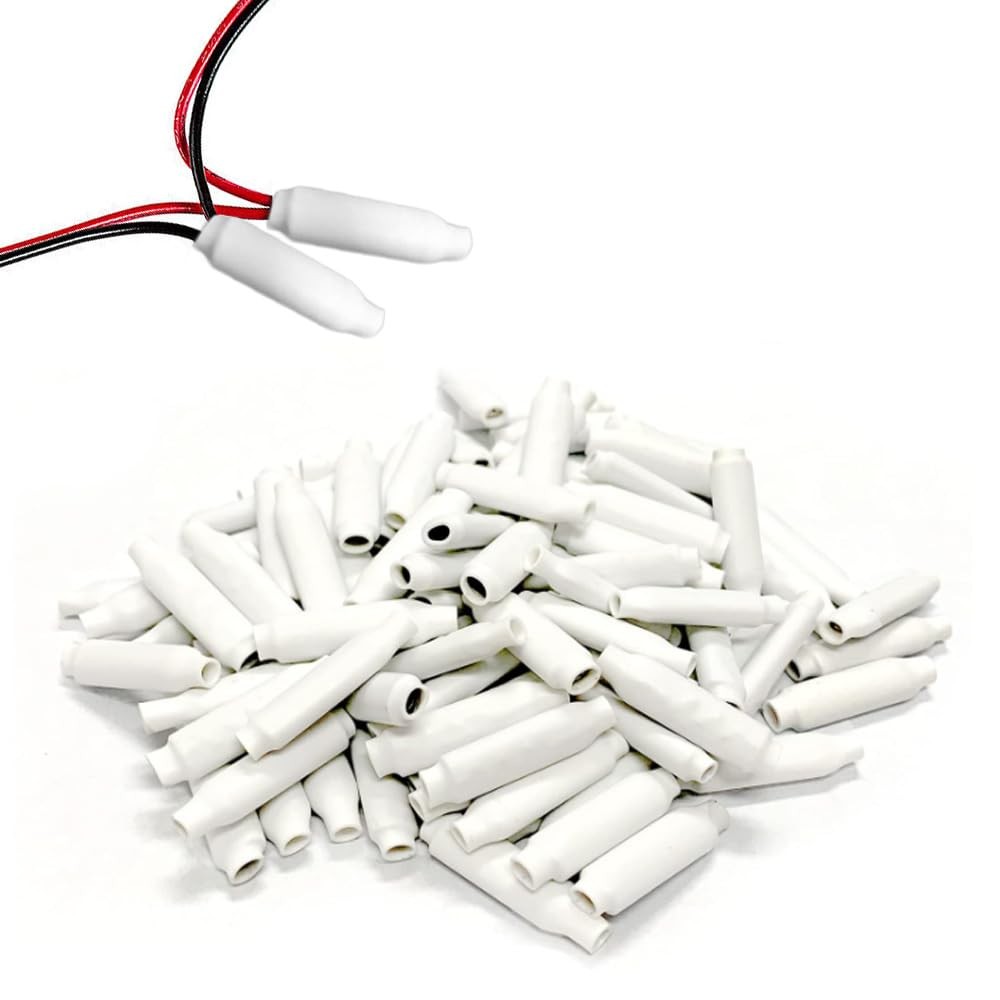 100pcs white dry b-connector wire telephone alarm wire crimp beanies splices ...