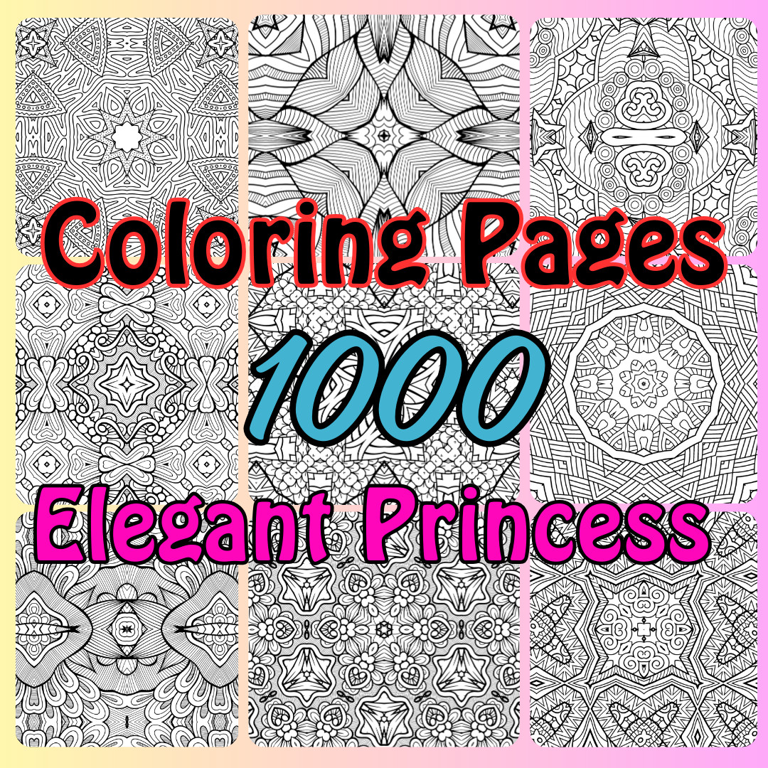 Mega Mandala Coloring Book – 1000 Unique Mandala Patterns for Stress Relief &...
