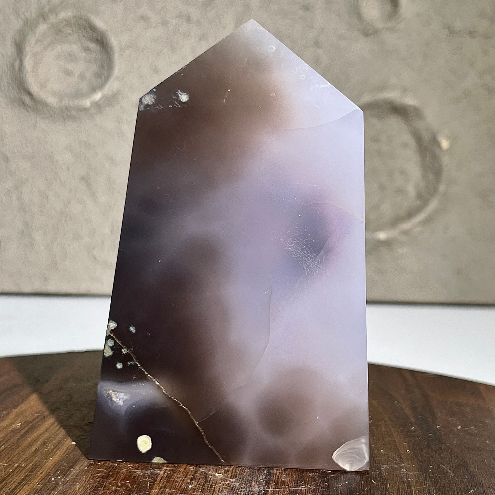Polished Agate Point Slice - Crystal Quartz Tower Specimen - 221G