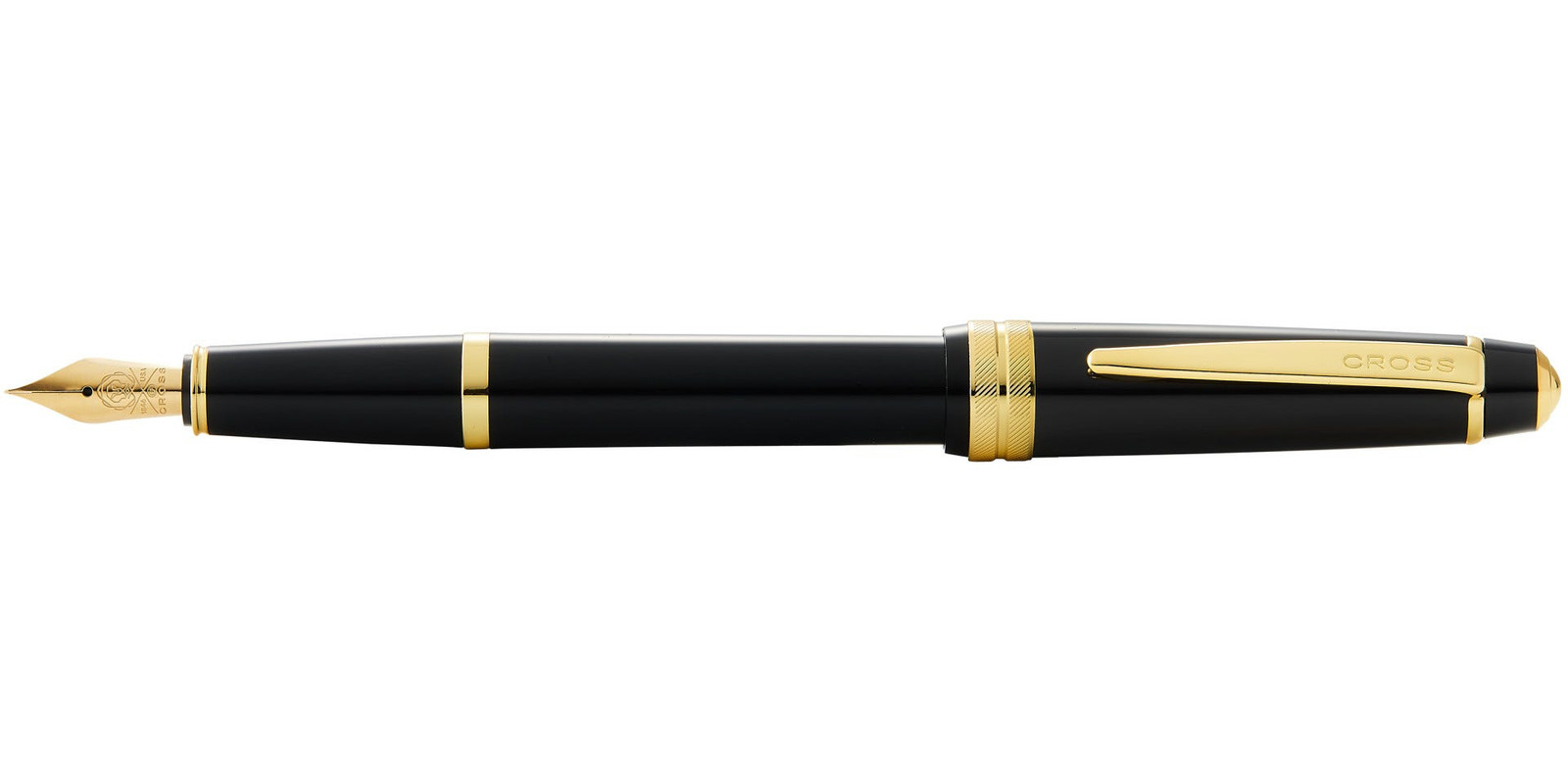 Bailey Light Fountain Pen Black Resin Gold Finish