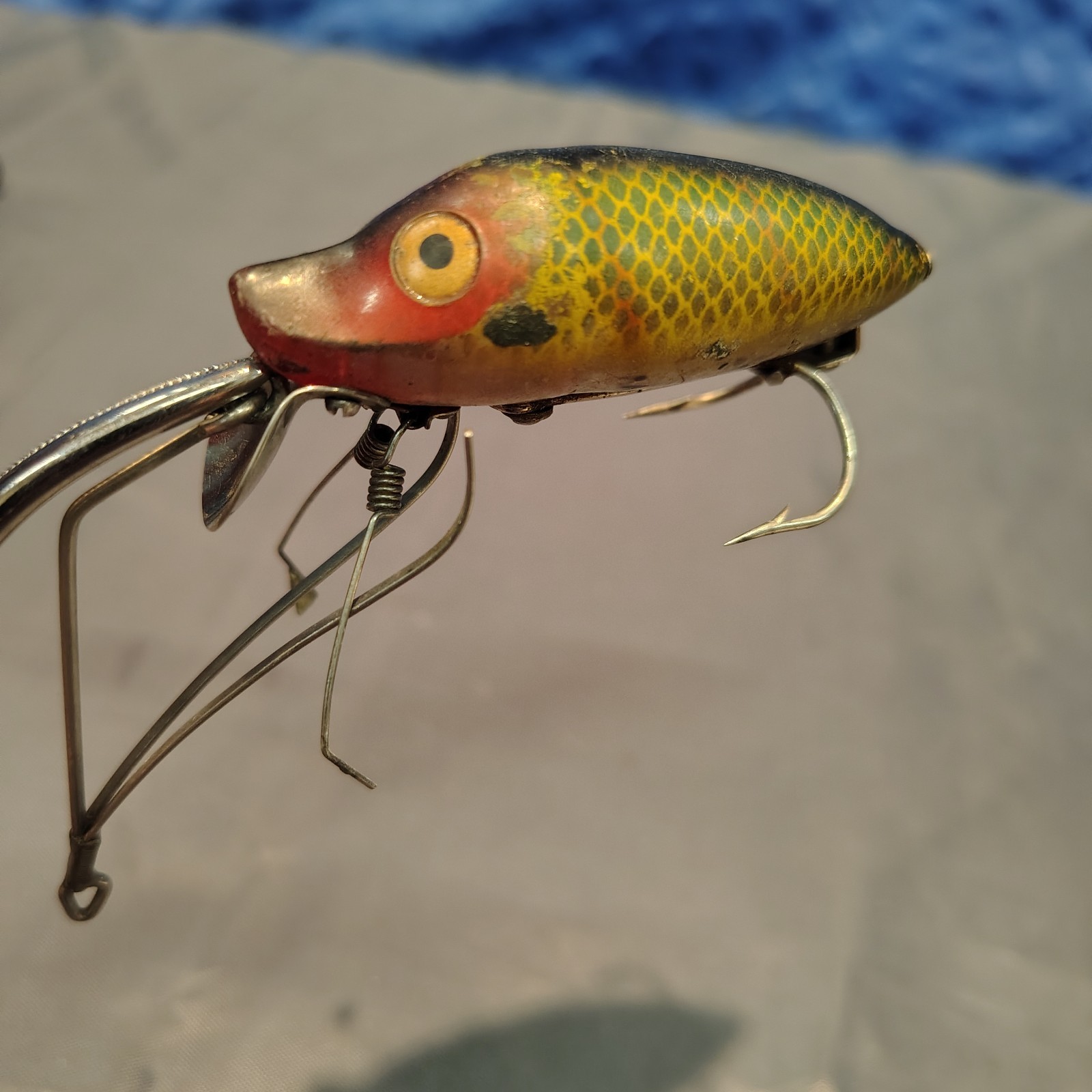 VTG HEDDON RIVER RUNT SPOOK SINKER NO SNAG Gold Eyes Yel,Red, Black,Green LURE