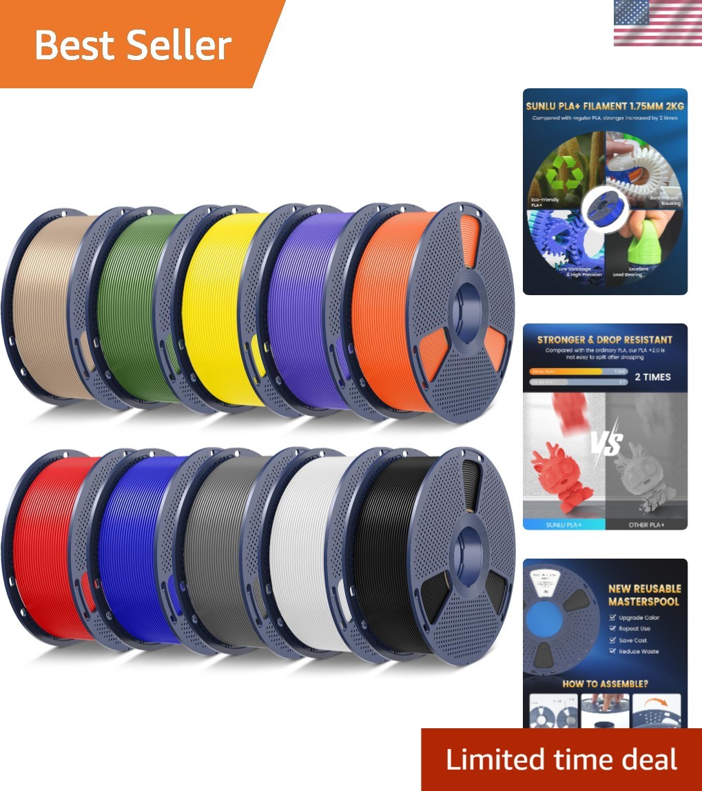 3D Printer Filament Bundle,10KG Upgrade PLA Plus Filament 1.75mm, 3DFilament ...