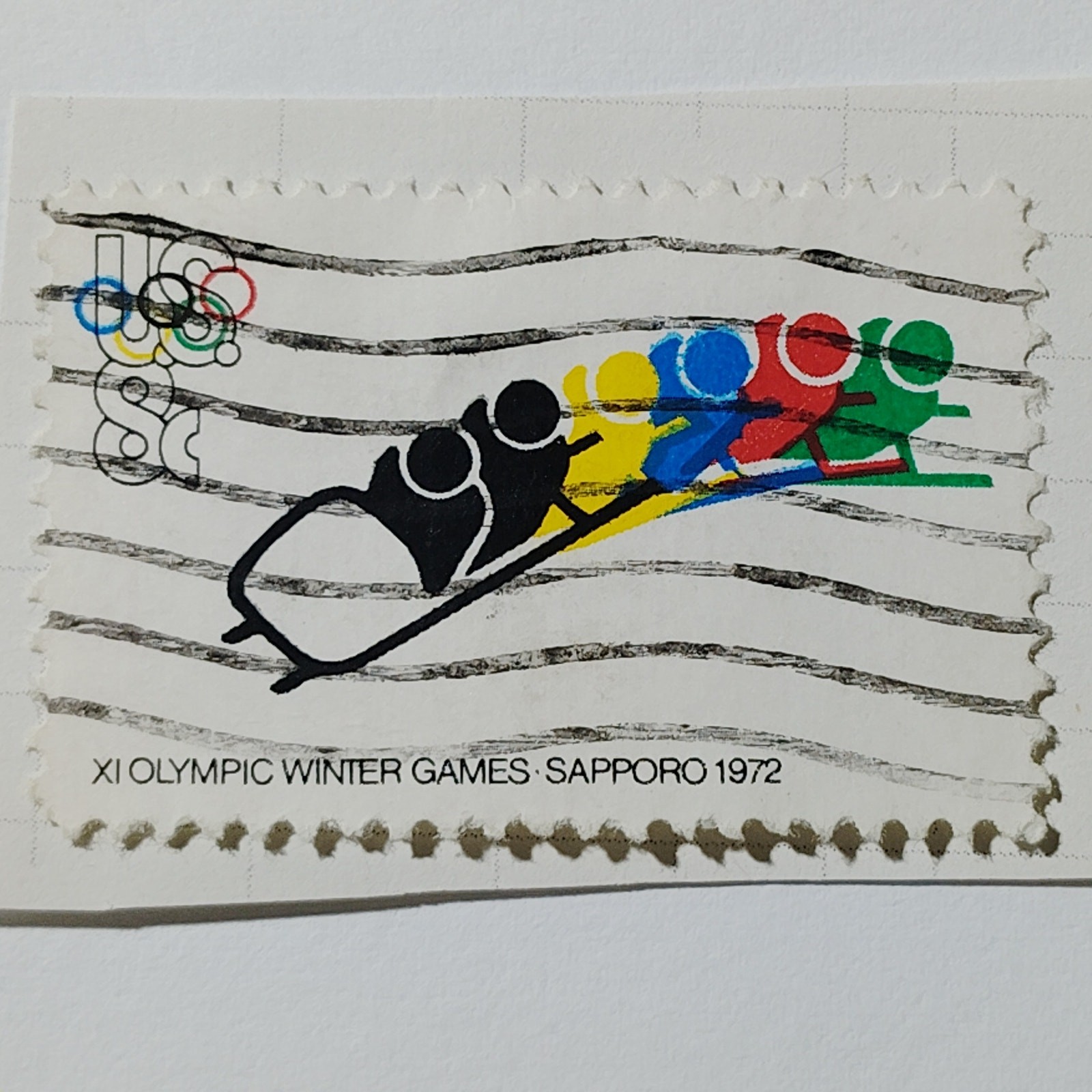1972 US Postage Stamp Scott #1461 8c Sapporo Winter Olympics Bobsled Used
