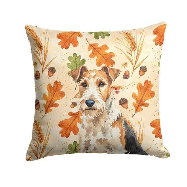 Carolines Treasures WDK8057PW1818 18 x 18 in. Wire Fox Terrier Heirloom Fall ...