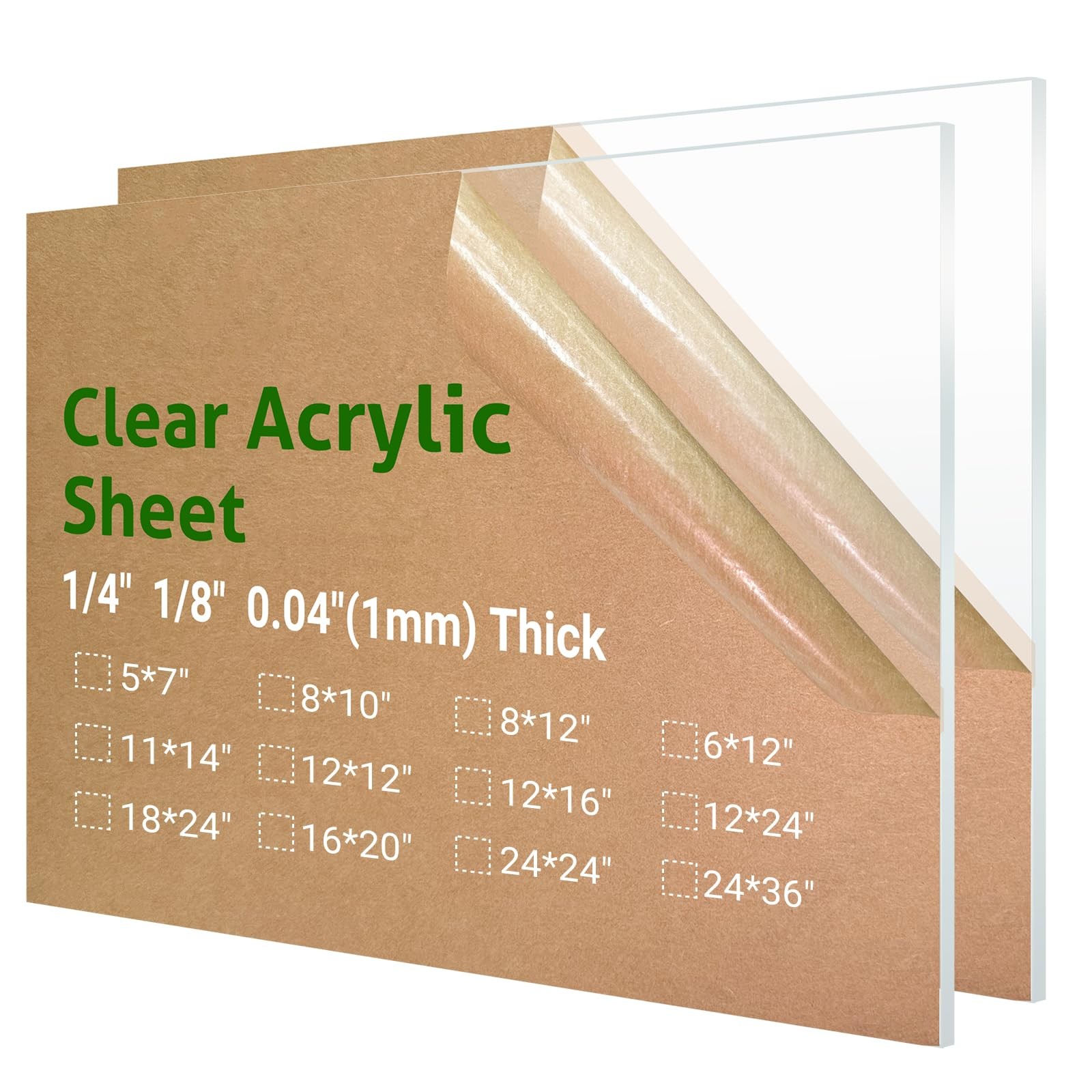2 Pieces 5 x 7” Clear Acrylic Sheet (2 Pieces) 5" x 7", Transparent 
