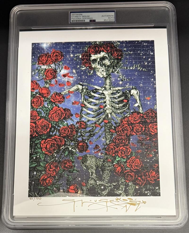 Stanley Mouse Signed Autograph PSA/DNA Encapsulated Original 8x10 Blotter Art 