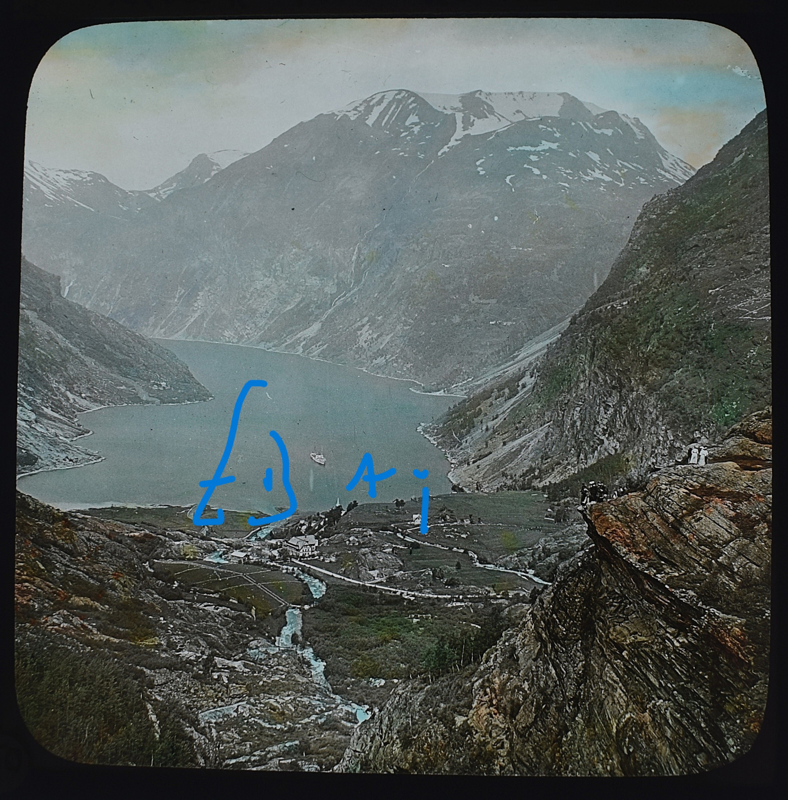 Photograph MEROK FROM RAVINE NORWAY C1920 ANTIQUE Magic Lantern Slide