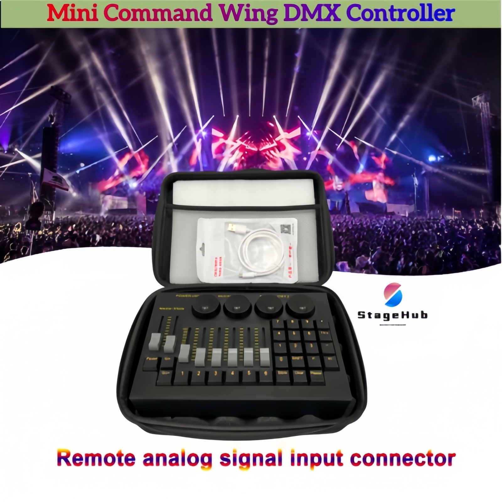 Mini Command Wing Stage Lighting Controller Portable DJ DMX512 Control Console
